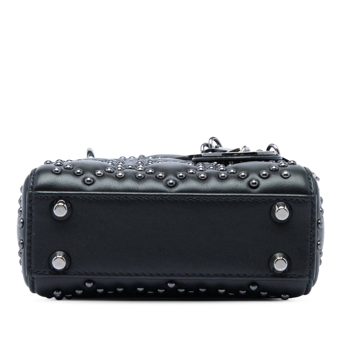 Dior Micro Lambskin Cannage Studded Supple Lady Dior — Black