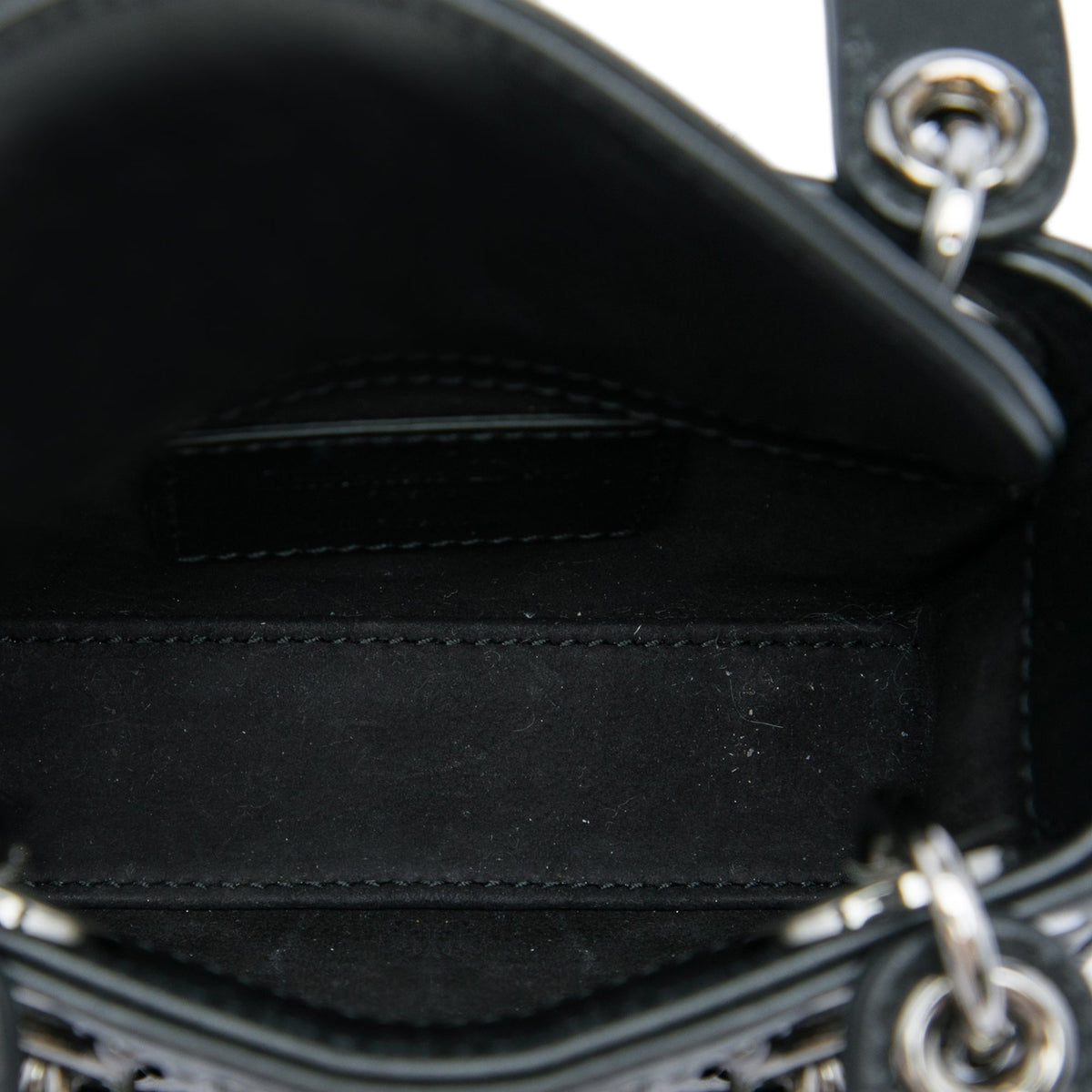 Dior Micro Lambskin Cannage Studded Supple Lady Dior — Black