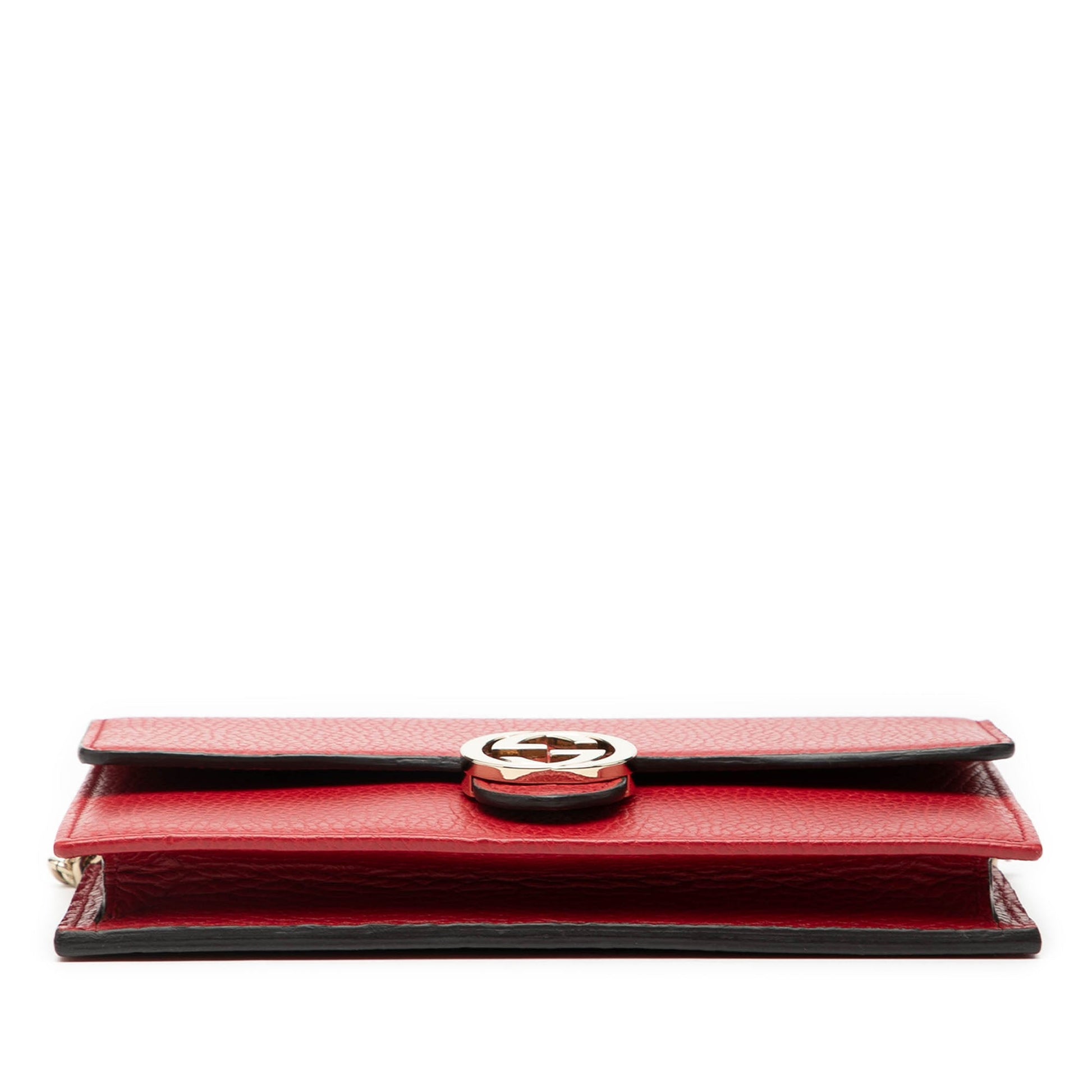 Gucci Leather Interlocking G Dollar Wallet on Chain