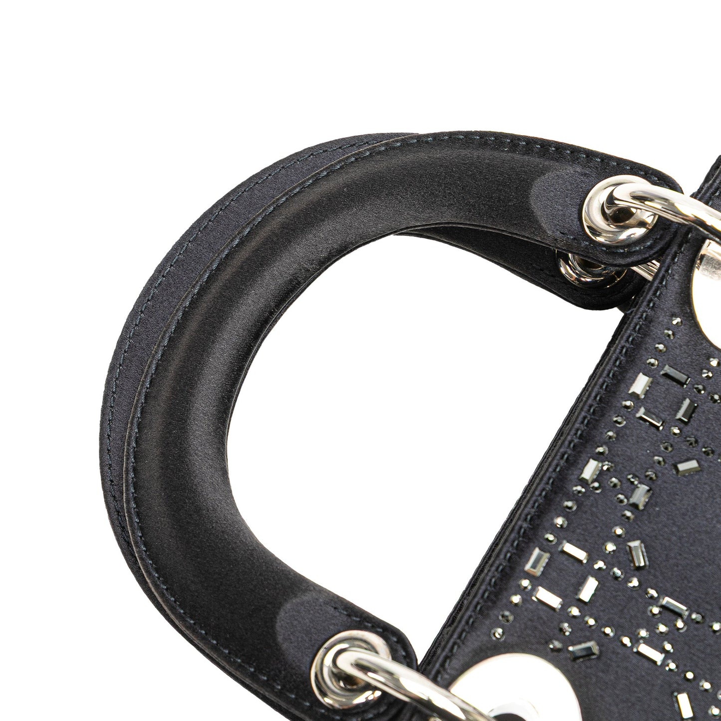 Dior Mini Satin Cannage Strass Crystal Embellished Lady Dior
