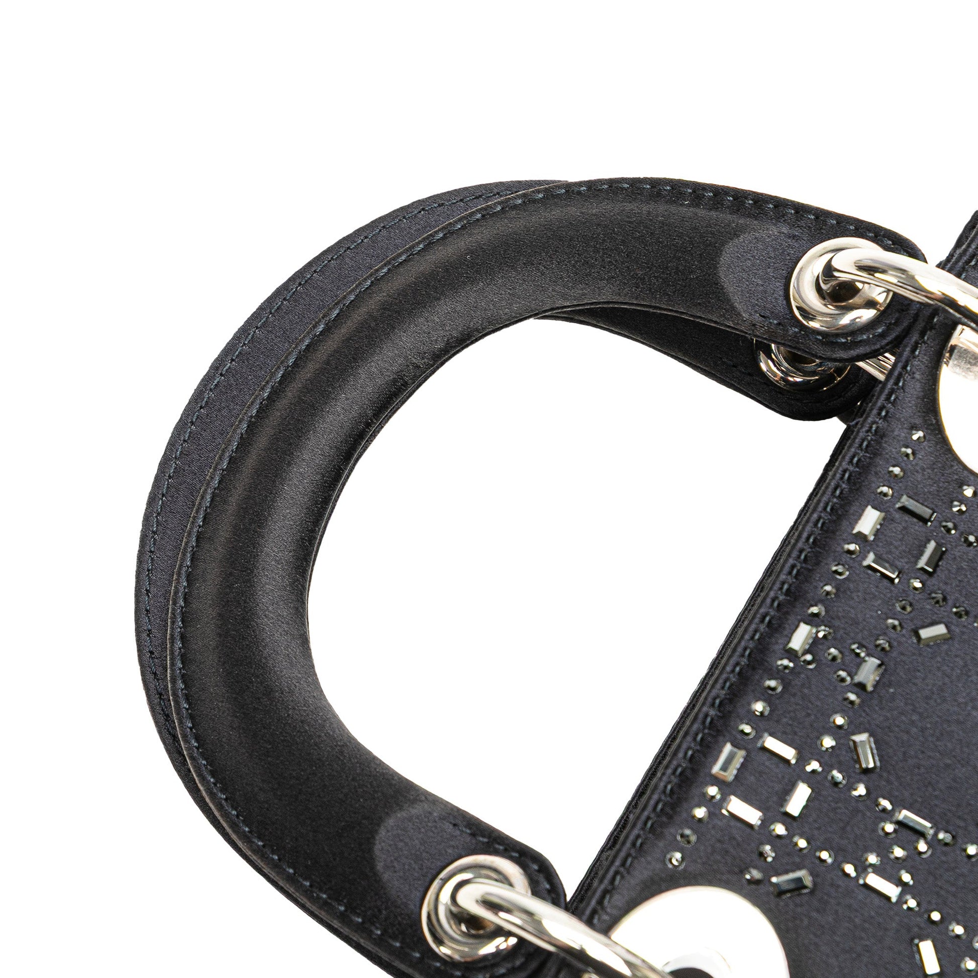 Dior Mini Satin Cannage Strass Crystal Embellished Lady Dior