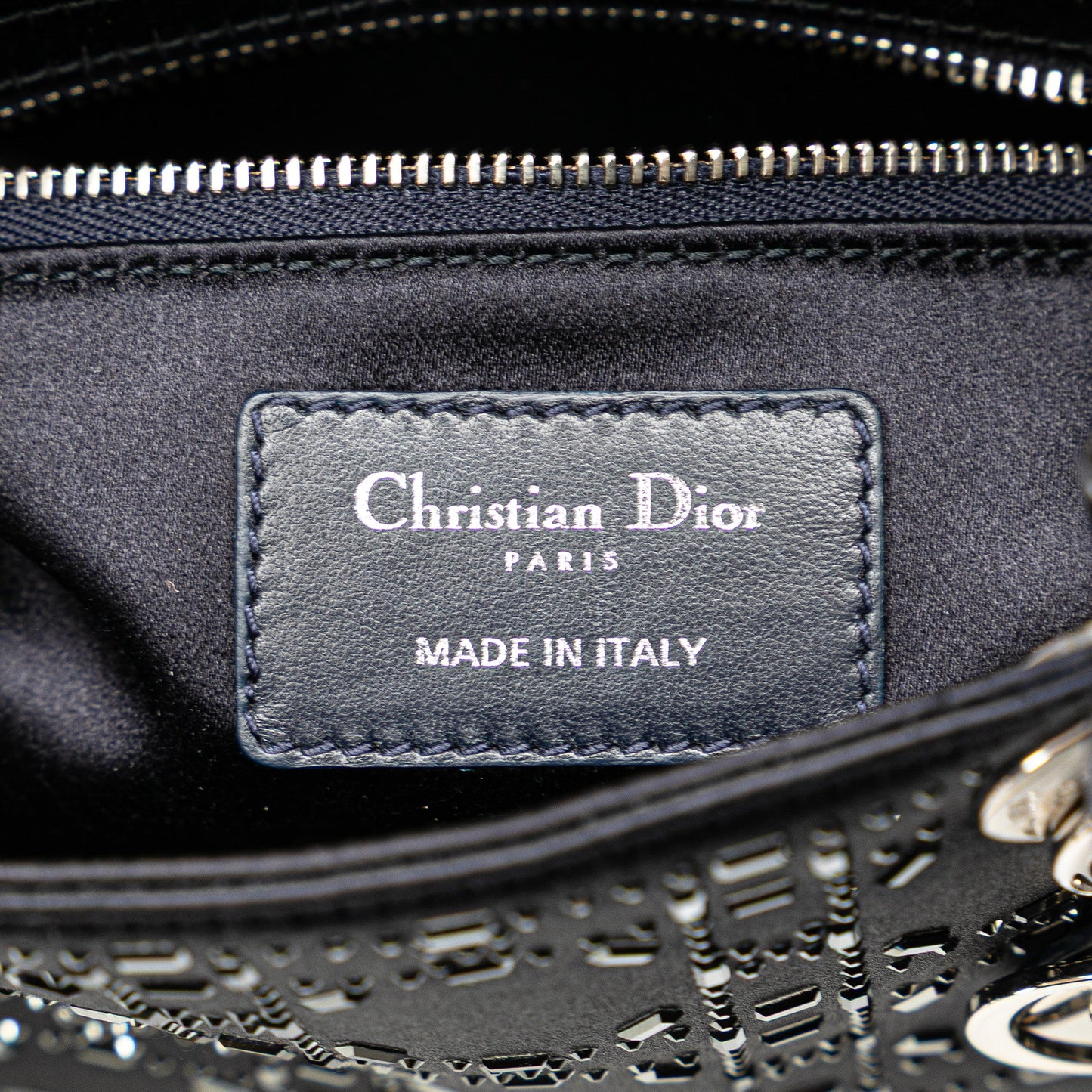 Dior Mini Satin Cannage Strass Crystal Embellished Lady Dior