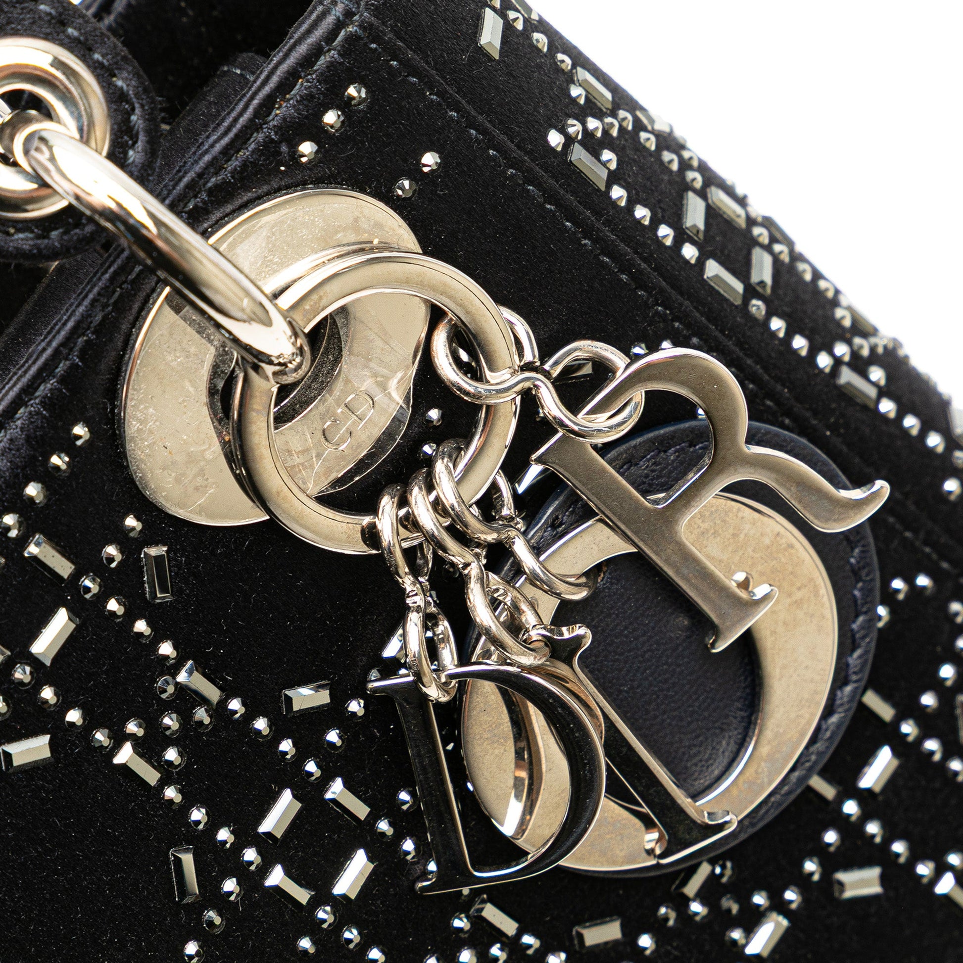 Dior Mini Satin Cannage Strass Crystal Embellished Lady Dior