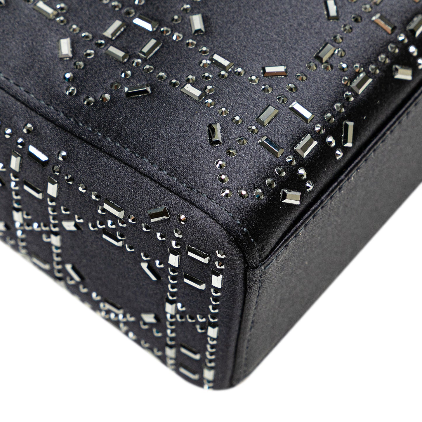 Dior Mini Satin Cannage Strass Crystal Embellished Lady Dior