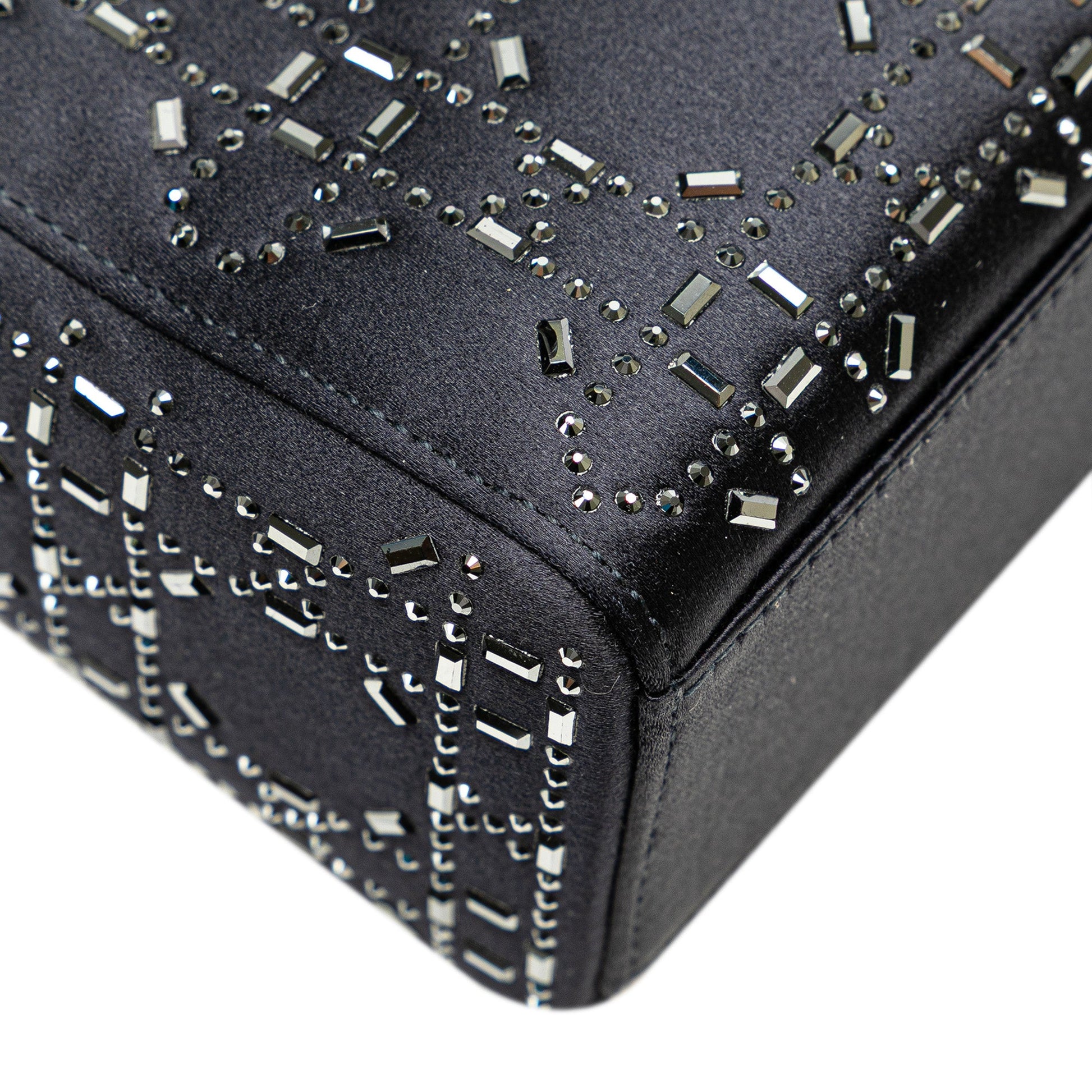 Dior Mini Satin Cannage Strass Crystal Embellished Lady Dior