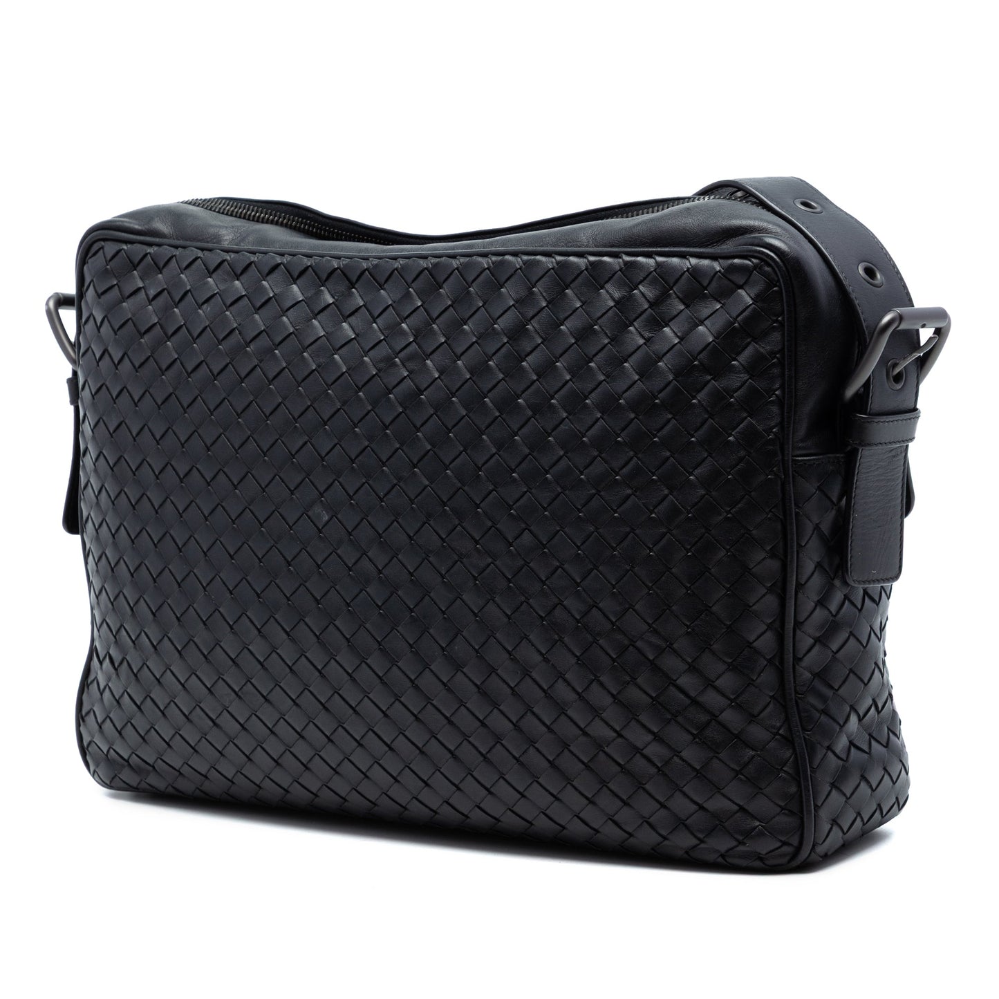 Nappa Intrecciato Front Pocket Messenger Bag