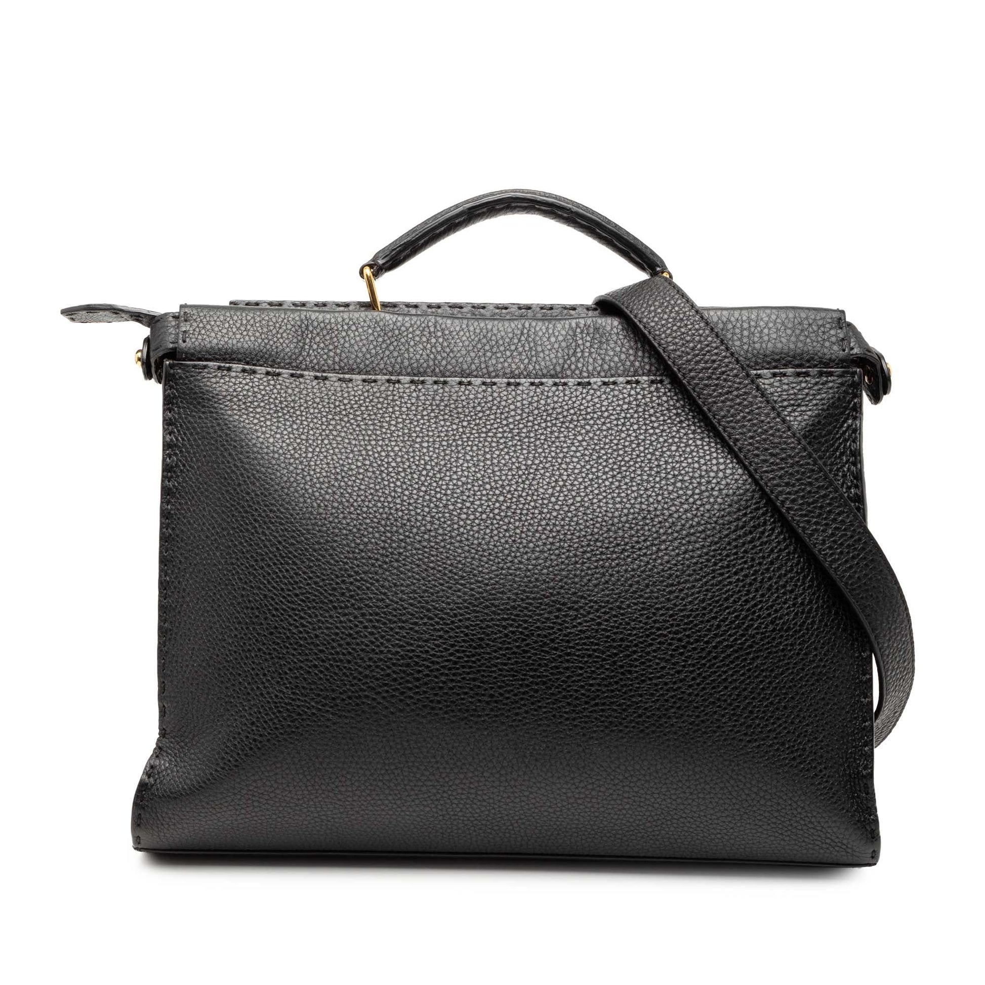 Fendi Large Leather Selleria Monster Peekaboo Iconic Fit Bag