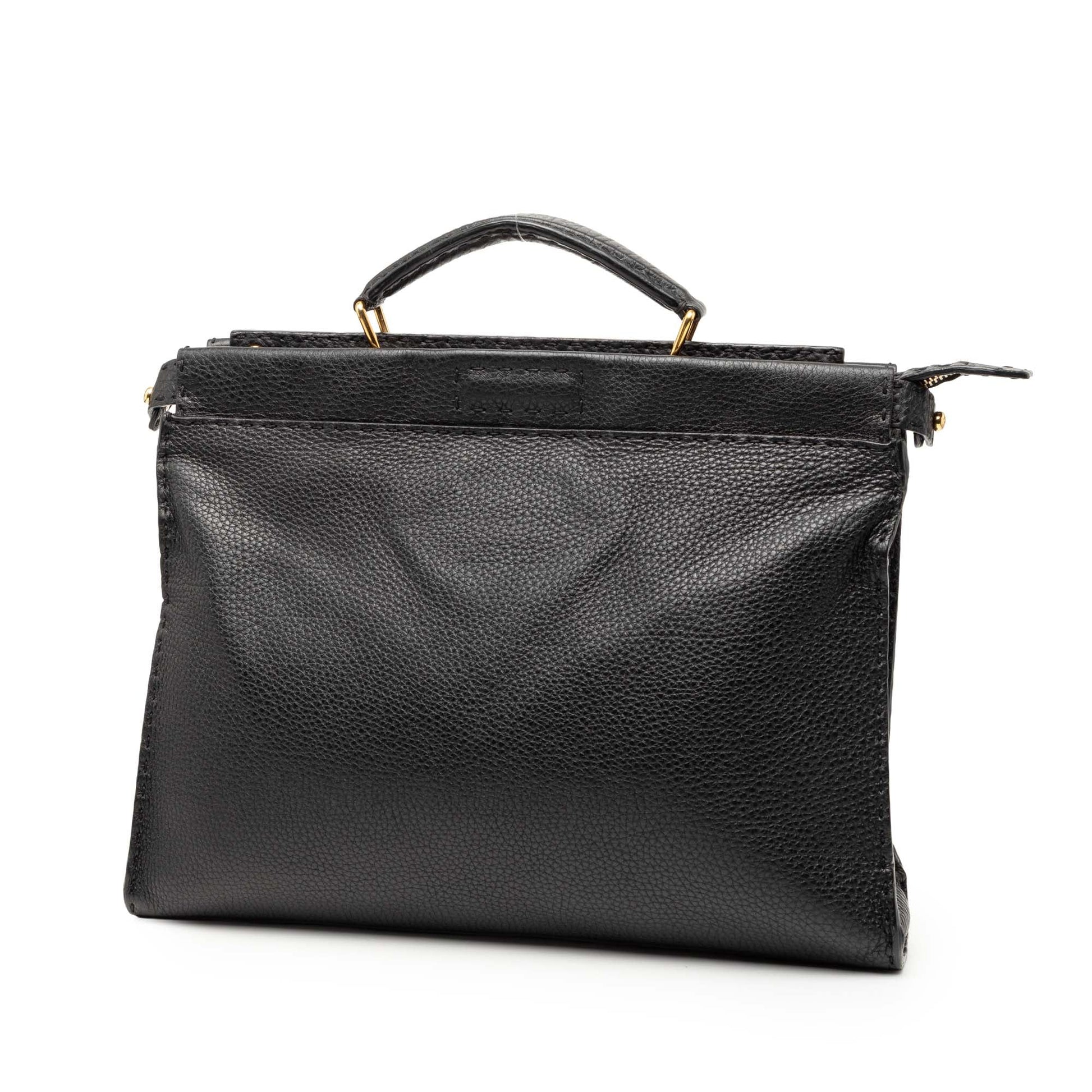 Fendi Large Leather Selleria Monster Peekaboo Iconic Fit Bag