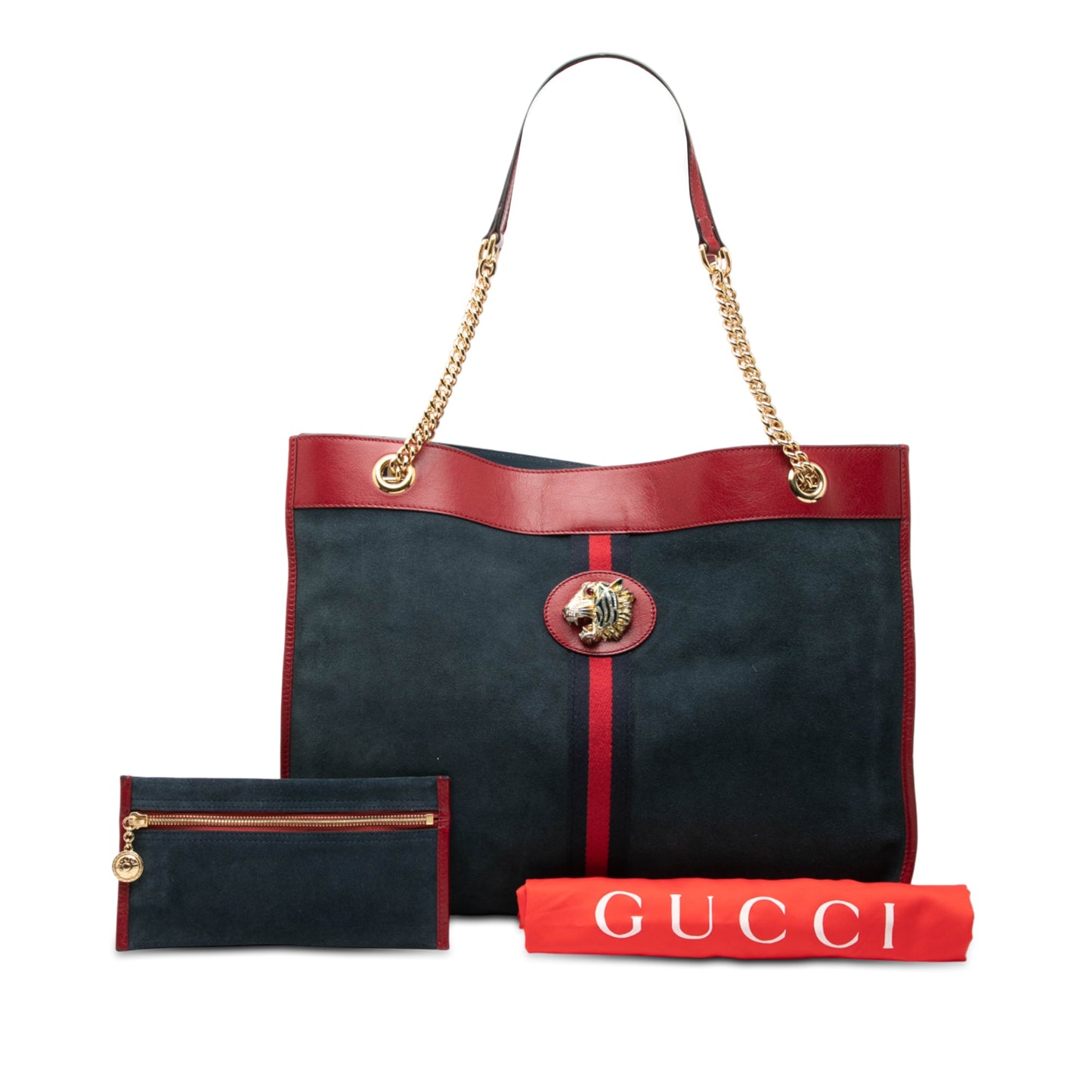 Gucci Large Web Suede Rajah Tote