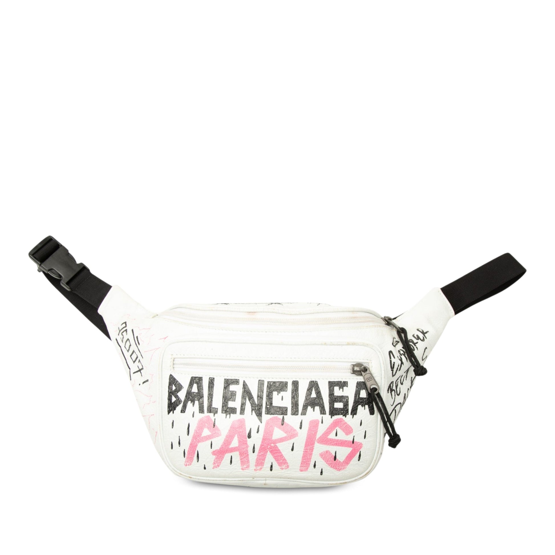 Balenciaga Lambskin Graffiti Explorer Belt Bag