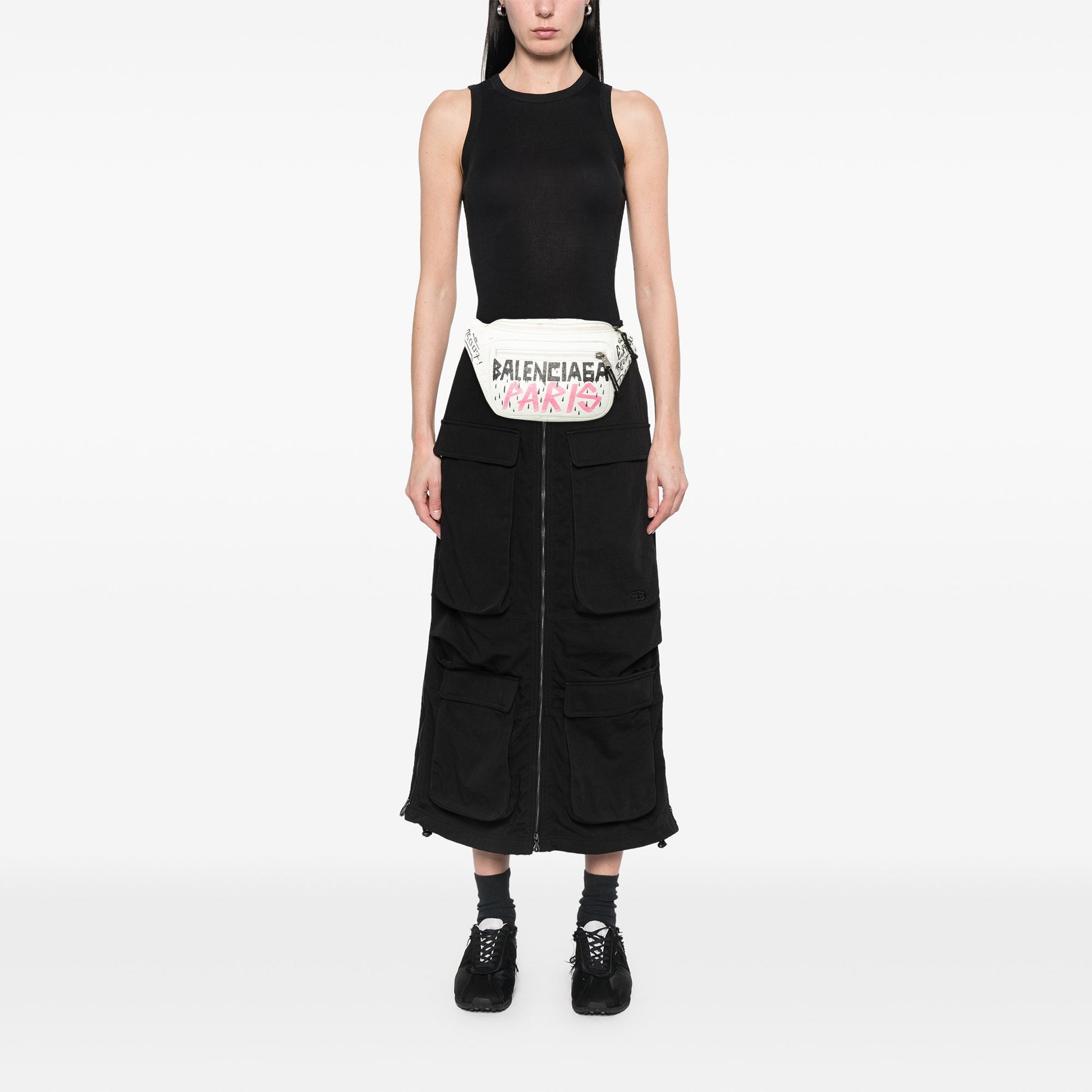 Balenciaga Lambskin Graffiti Explorer Belt Bag