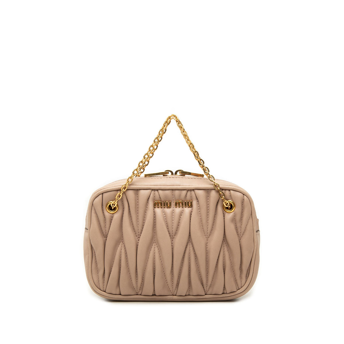 Miu Miu Matelasse Nappa Pouch with Chain