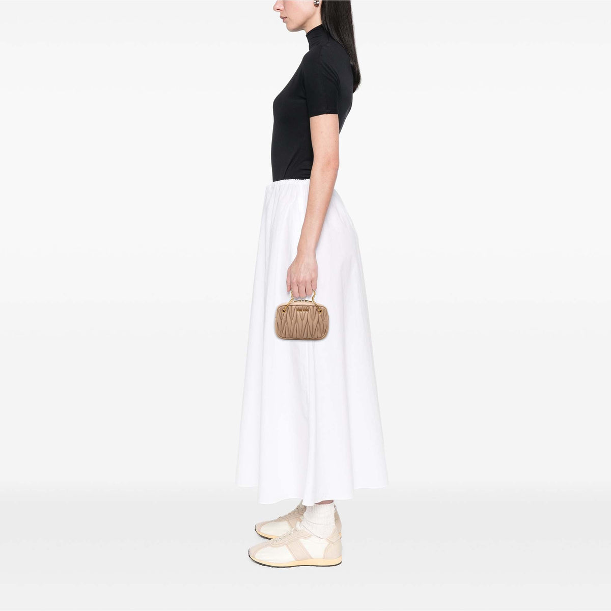 Miu Miu Matelasse Nappa Pouch with Chain
