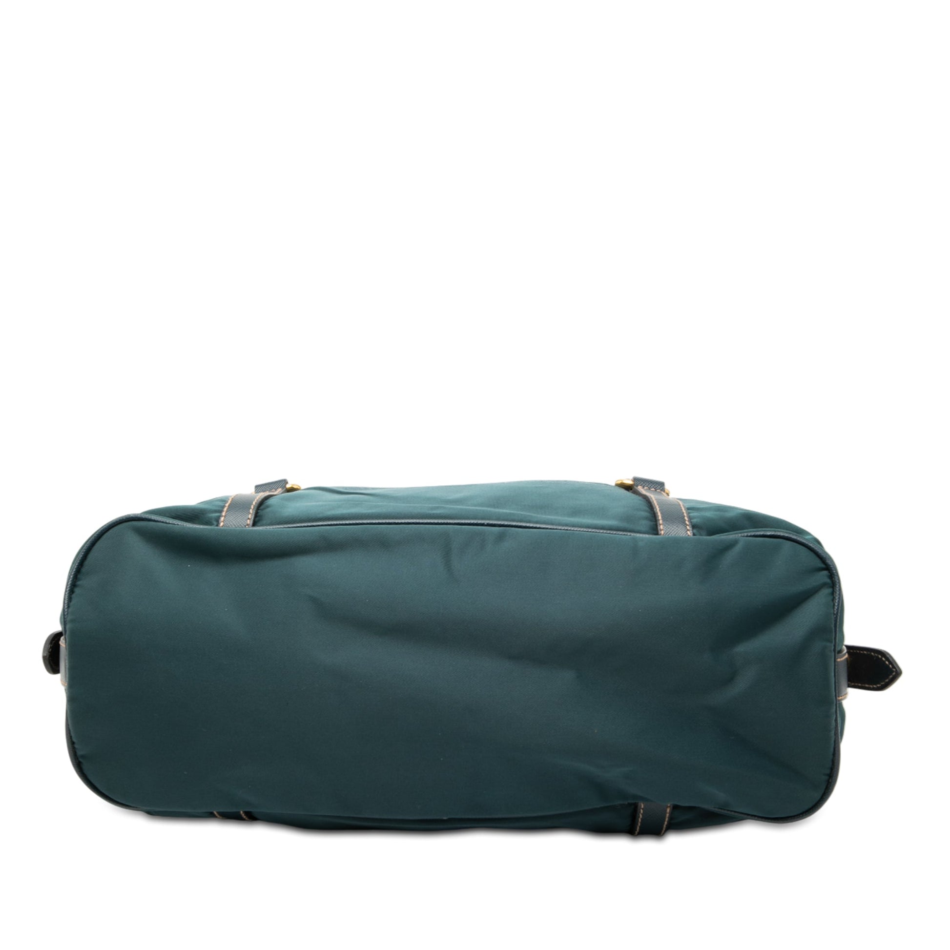 Prada Saffiano Trimmed Tessuto Logo Satchel