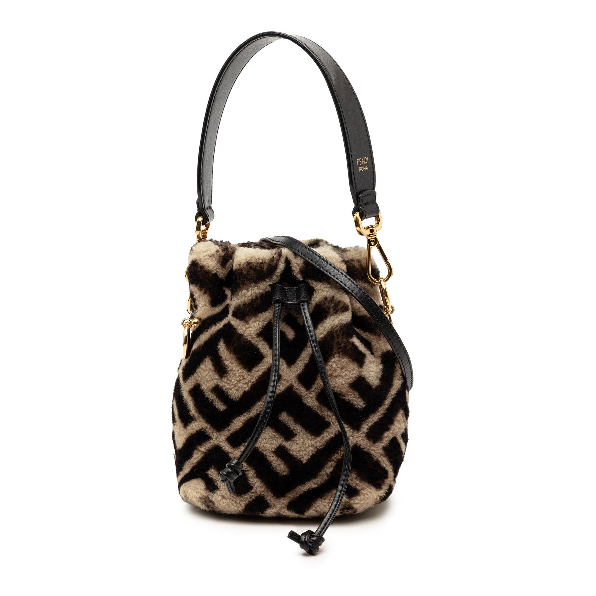 Mini Zucca Shearling Mon Tresor Bucket Bag
