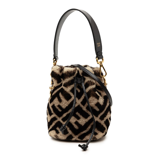 Mini Zucca Shearling Mon Tresor Bucket Bag