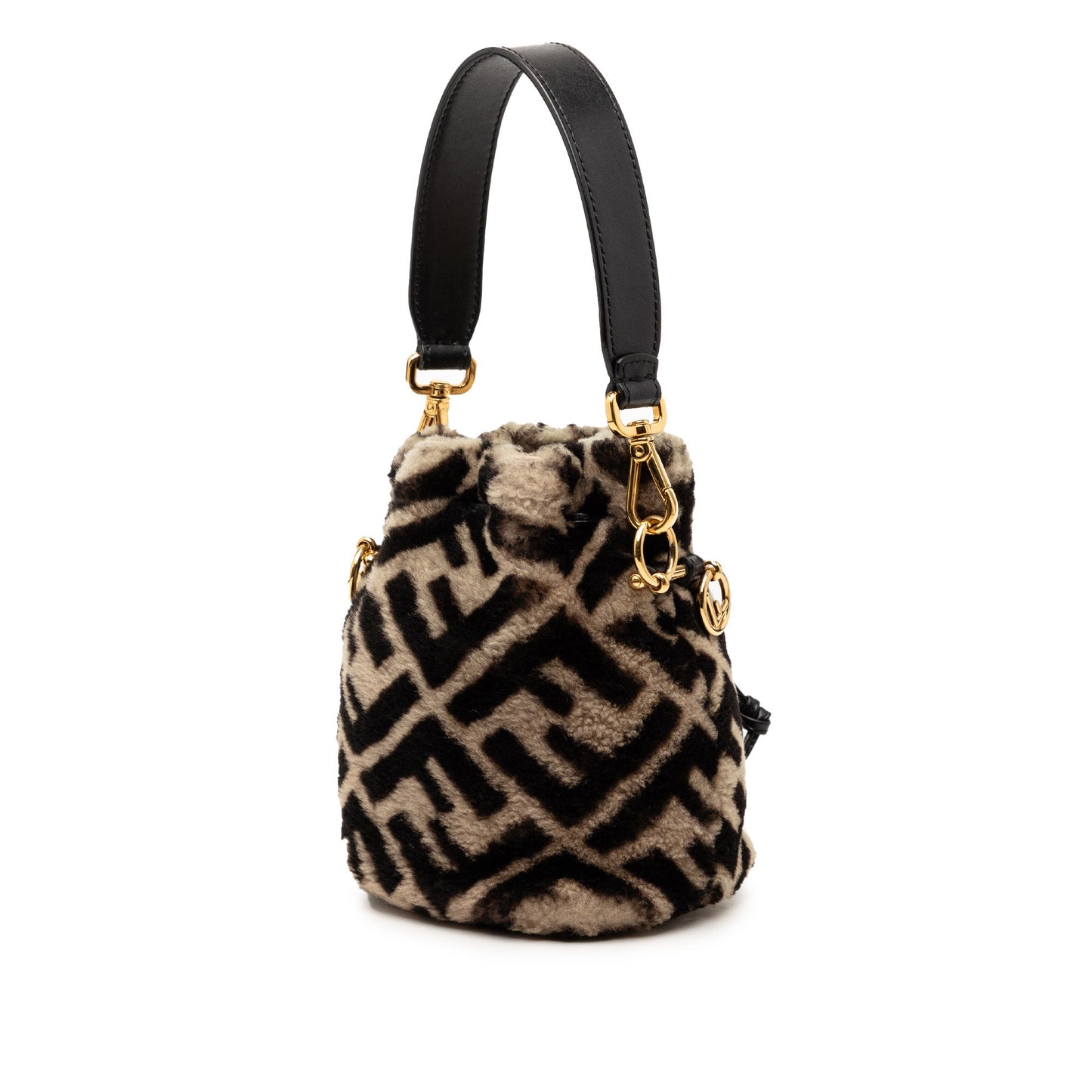 Mini Zucca Shearling Mon Tresor Bucket Bag