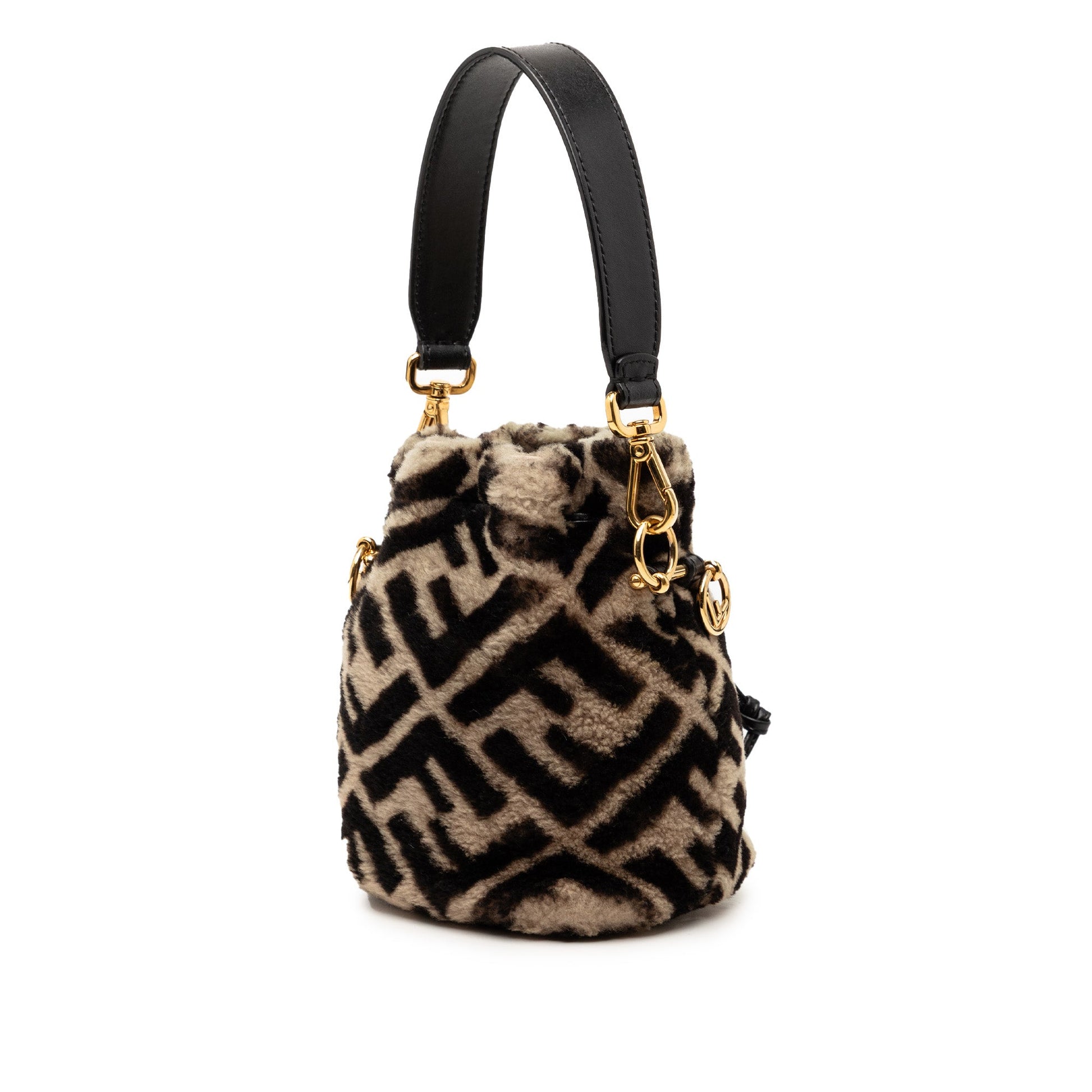 Mini Zucca Shearling Mon Tresor Bucket Bag