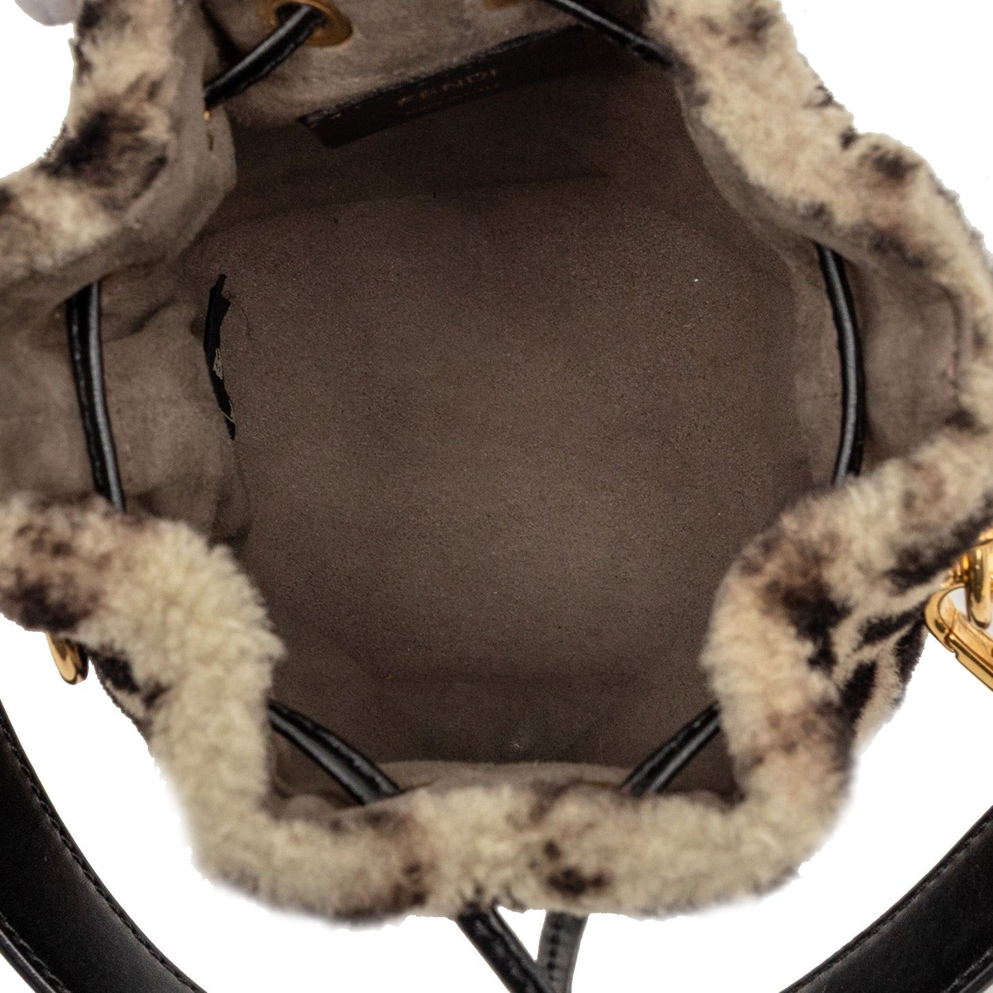 Mini Zucca Shearling Mon Tresor Bucket Bag