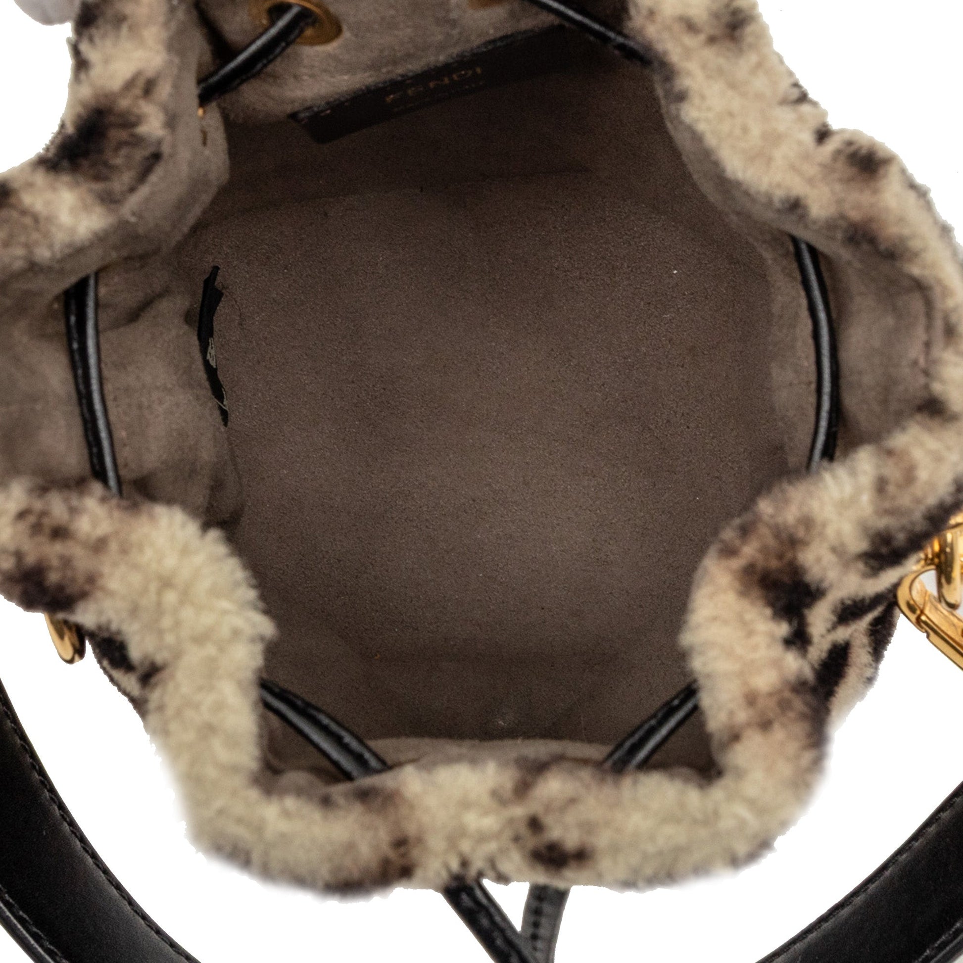 Mini Zucca Shearling Mon Tresor Bucket Bag