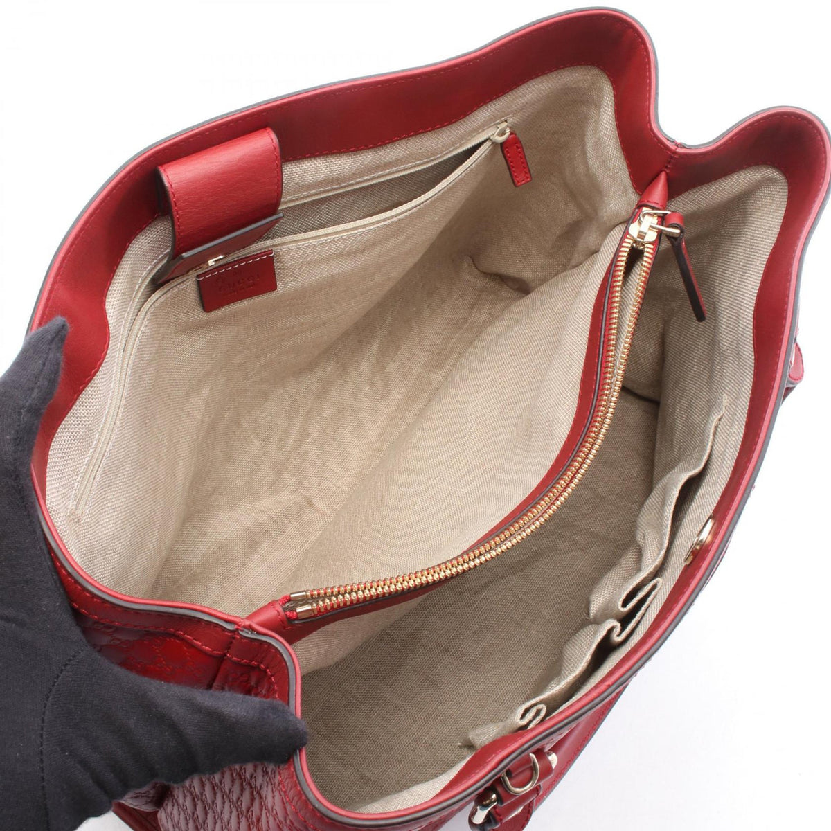 Gucci Large Soft Microguccissima Satchel — Red