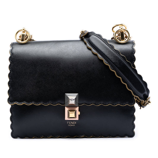 Fendi Small Scalloped Leather Kan I Crossbody