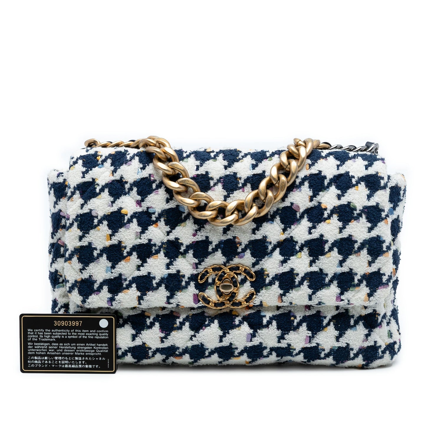 Chanel Large Houndstooth Tweed 19 Flap