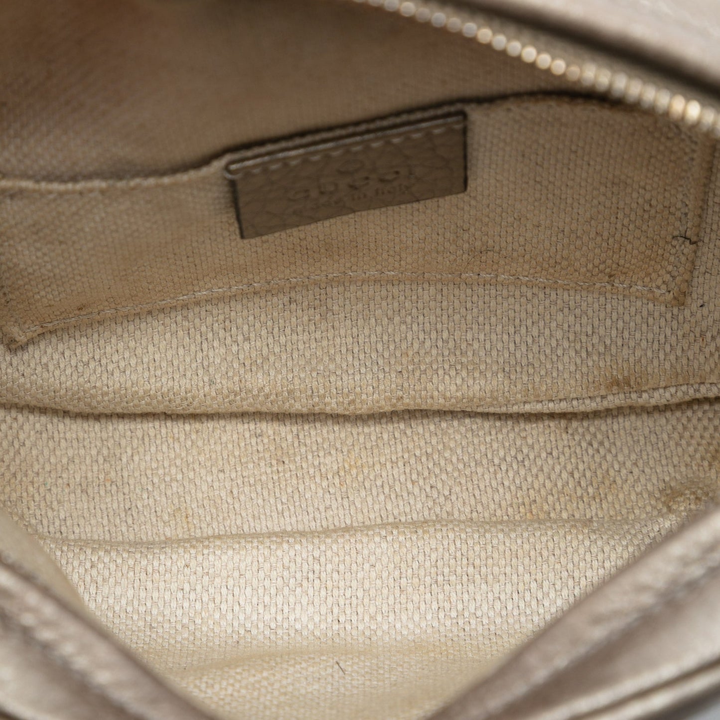 Gucci Mini Metallic Pebbled Calfskin Soho Chain Crossbody