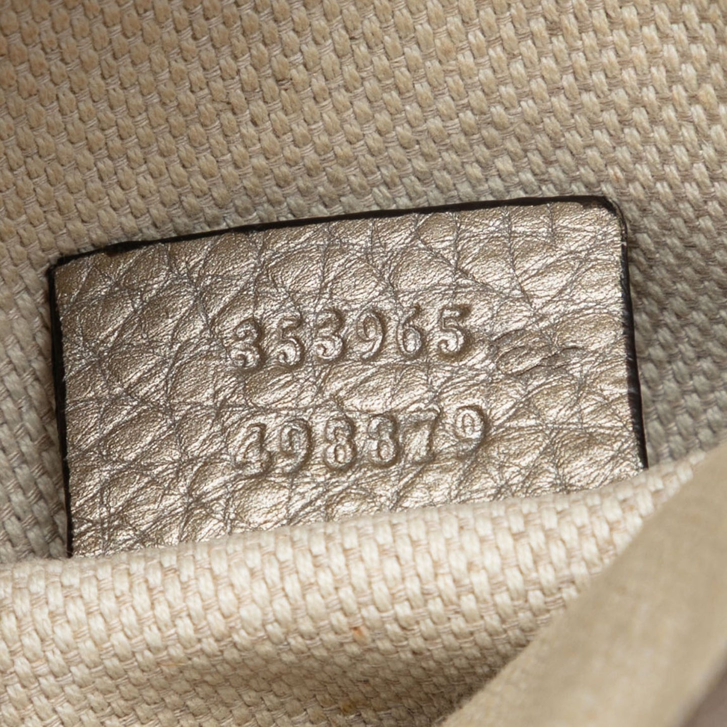 Gucci Mini Metallic Pebbled Calfskin Soho Chain Crossbody