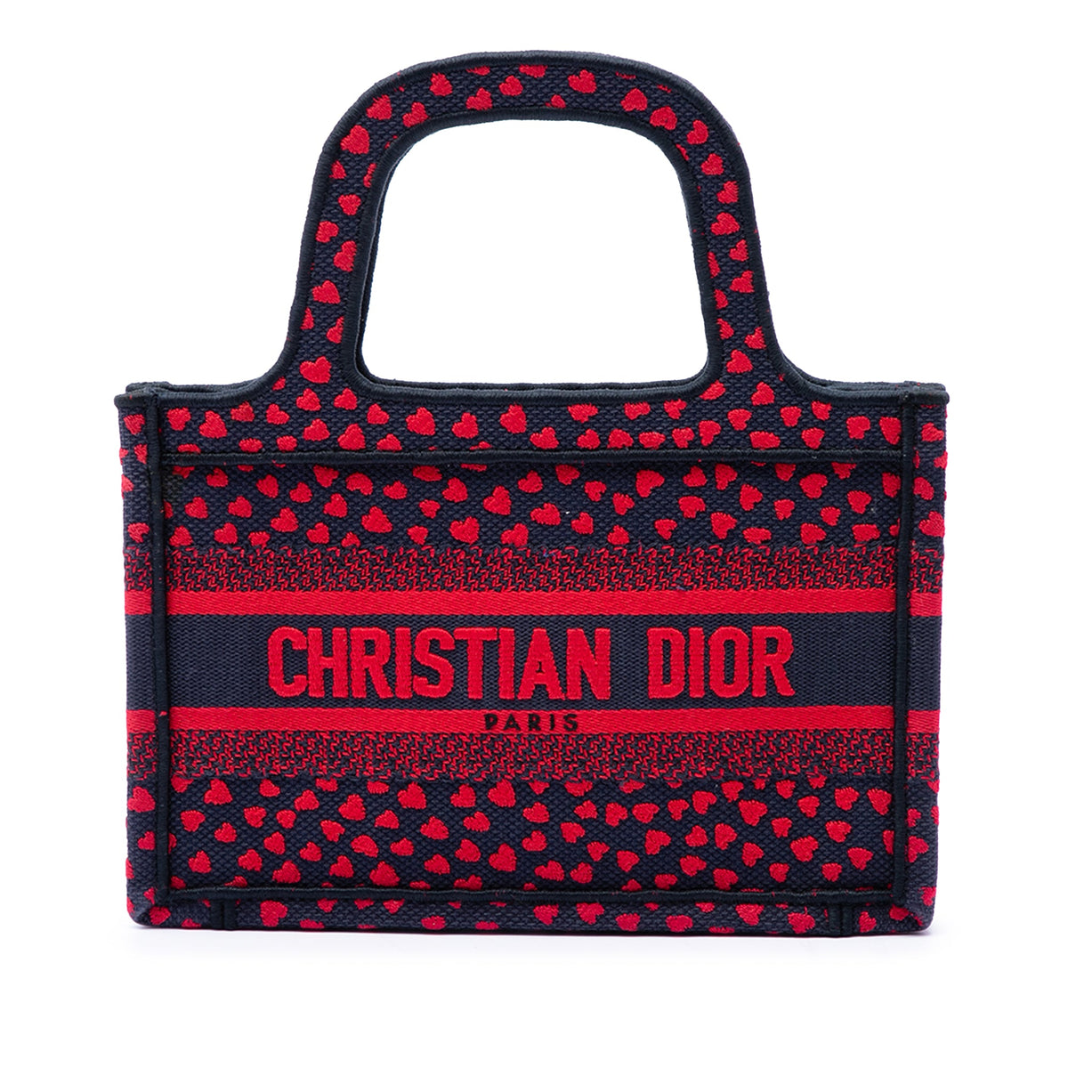 Dior Mini Embroidered Canvas Pop Heart I Love Paris Book Tote