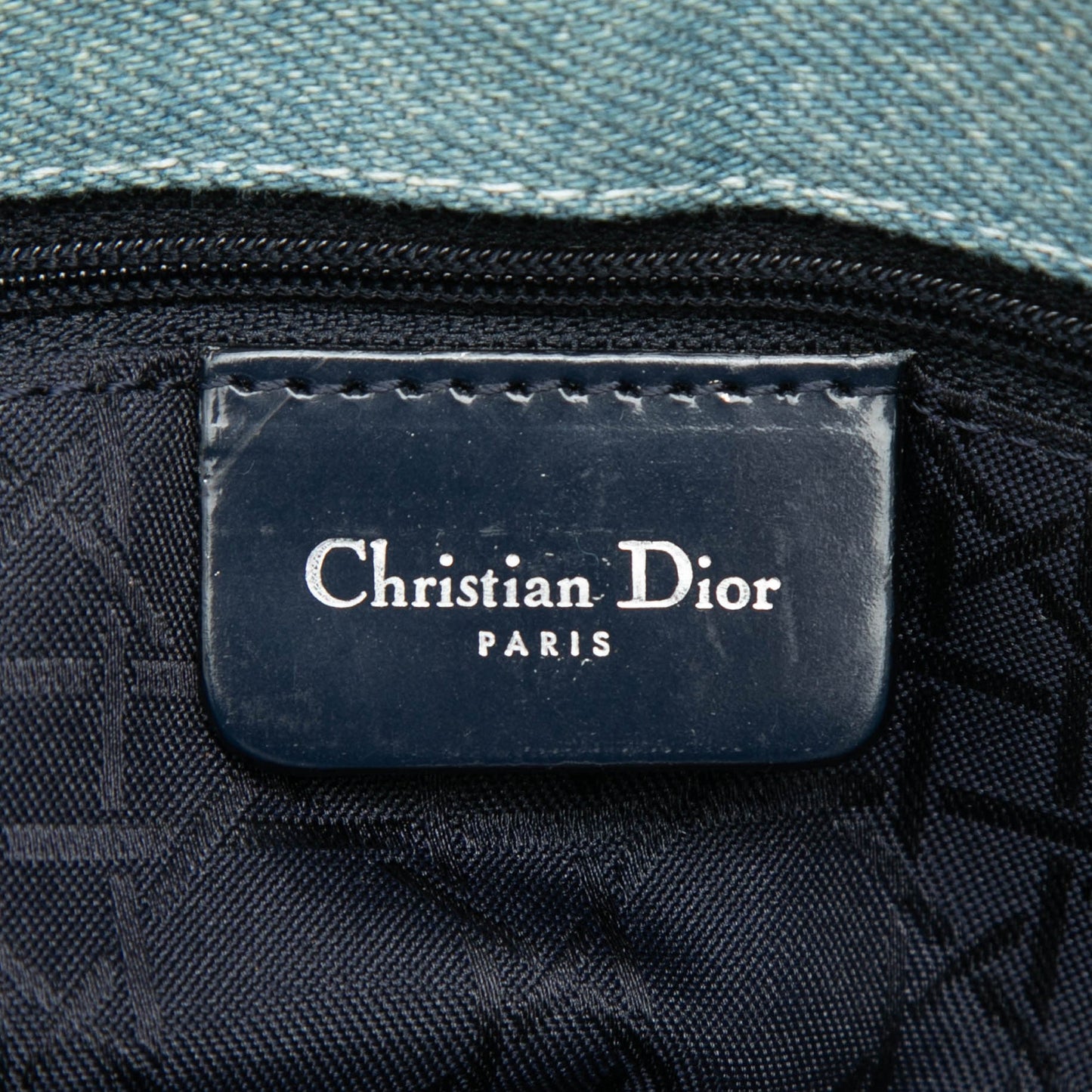 Dior Large Denim Cannage Acrylic Handles Lady Dior