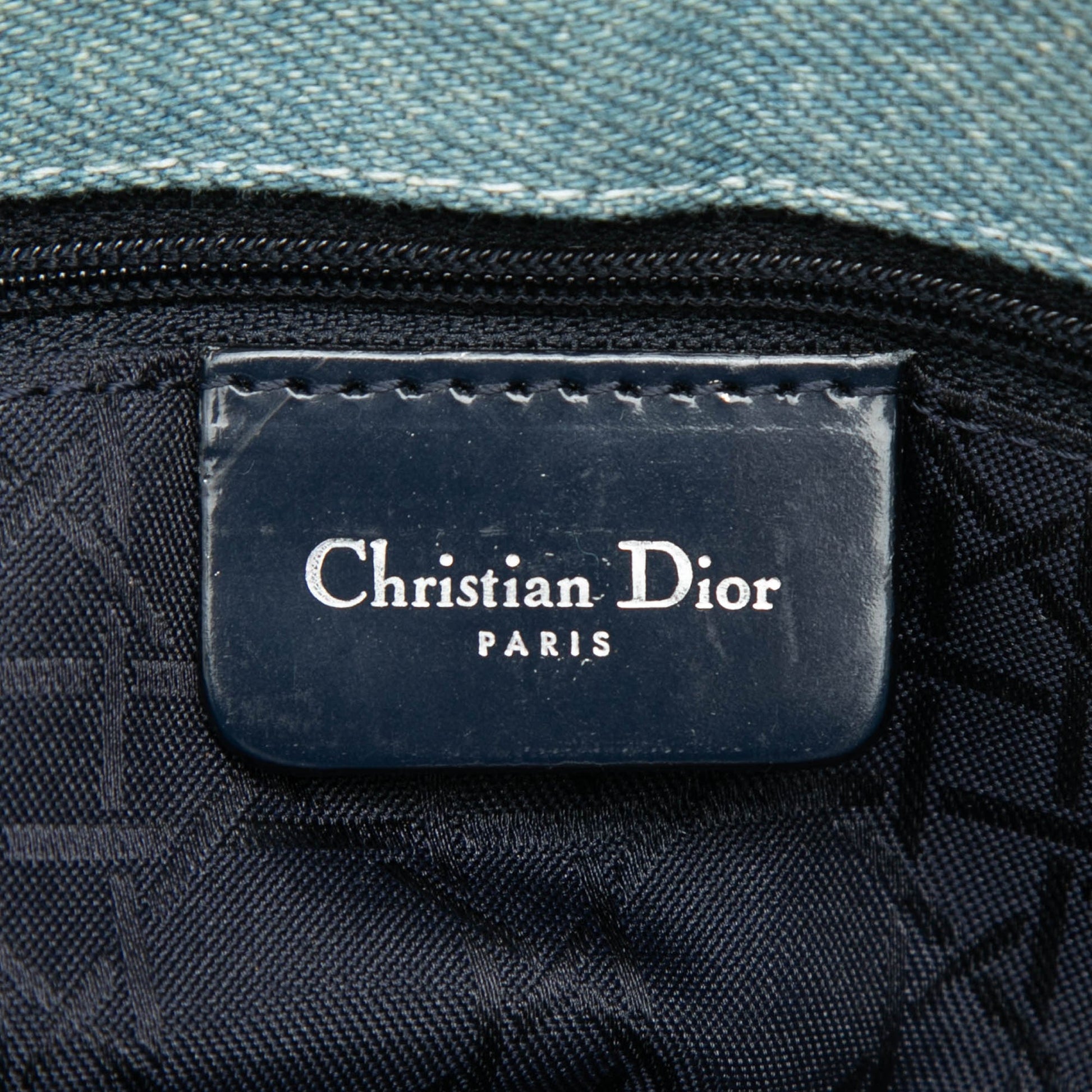 Dior Large Denim Cannage Acrylic Handles Lady Dior