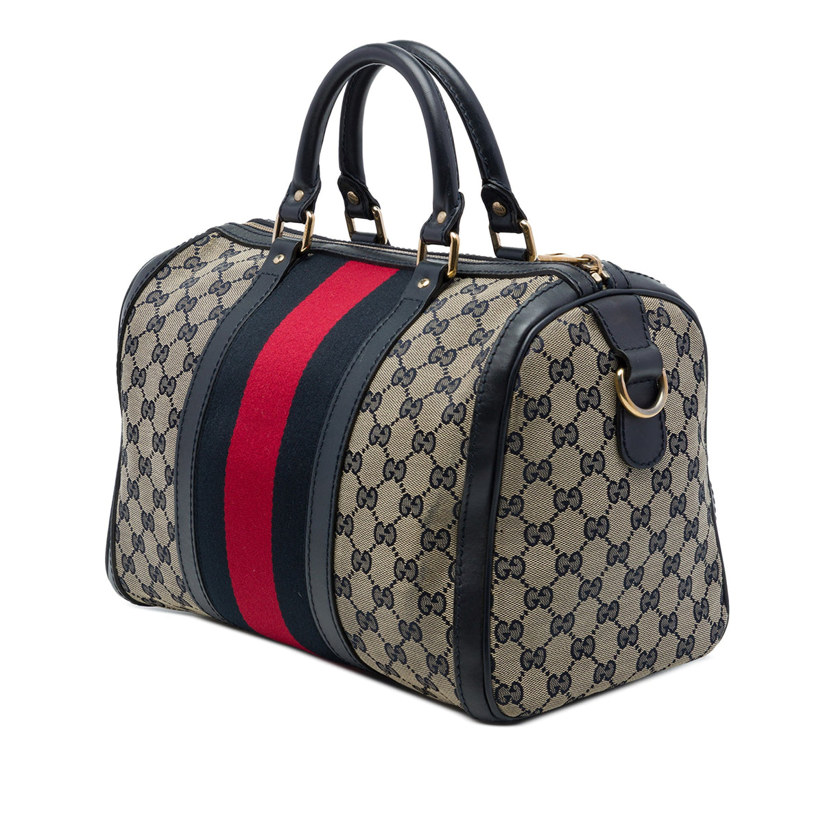 Gucci Medium GG Canvas Web Joy Boston Bag — Beige