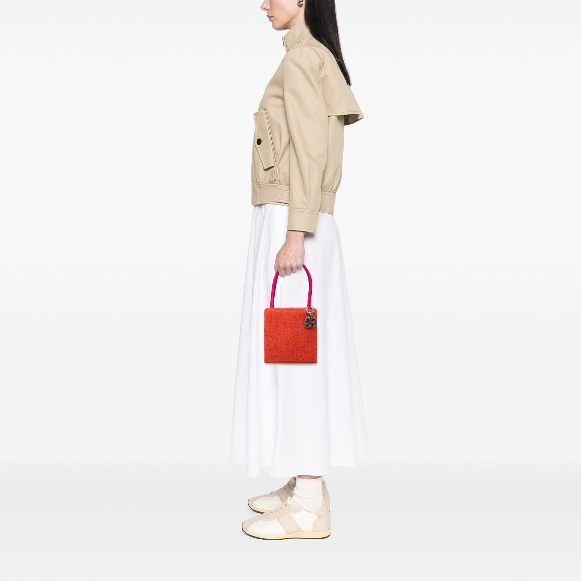 Dior Bicolor Tweed Top Handle Bag