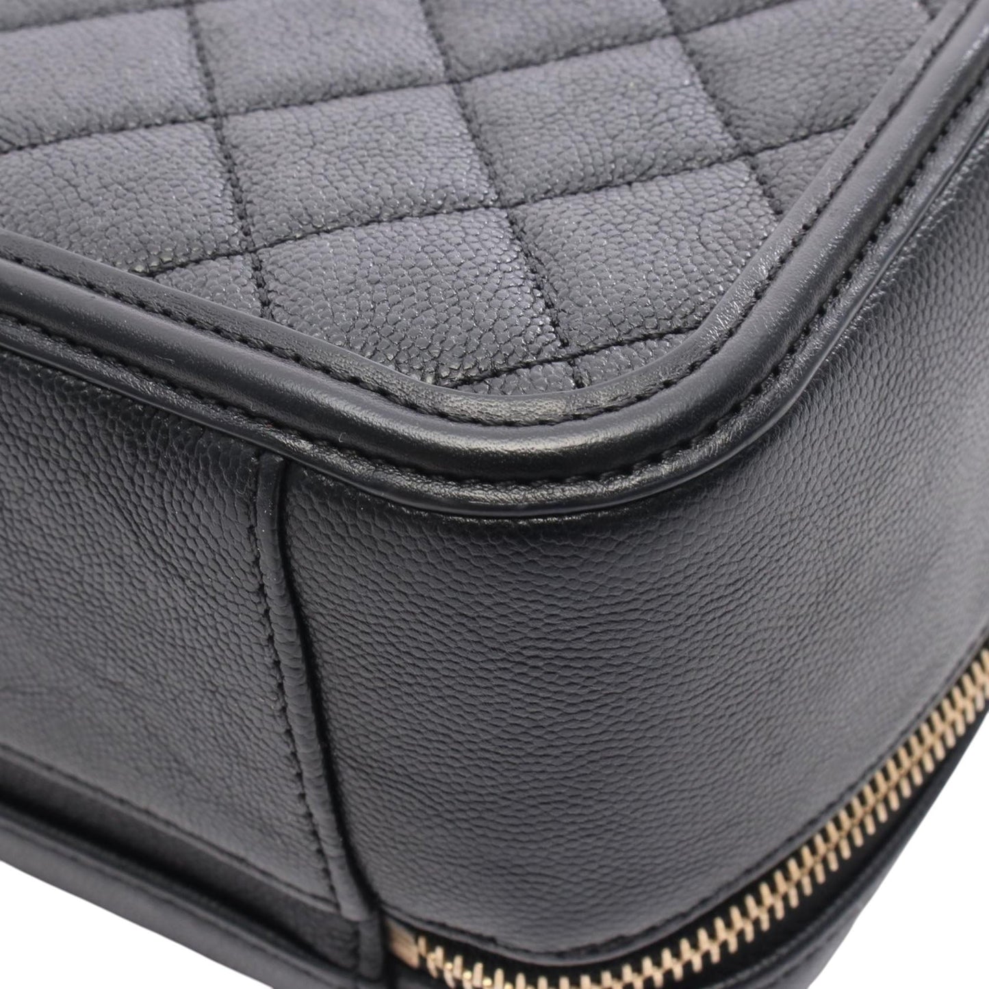 Chanel CC Caviar Filigree Quilted Vanity Bag