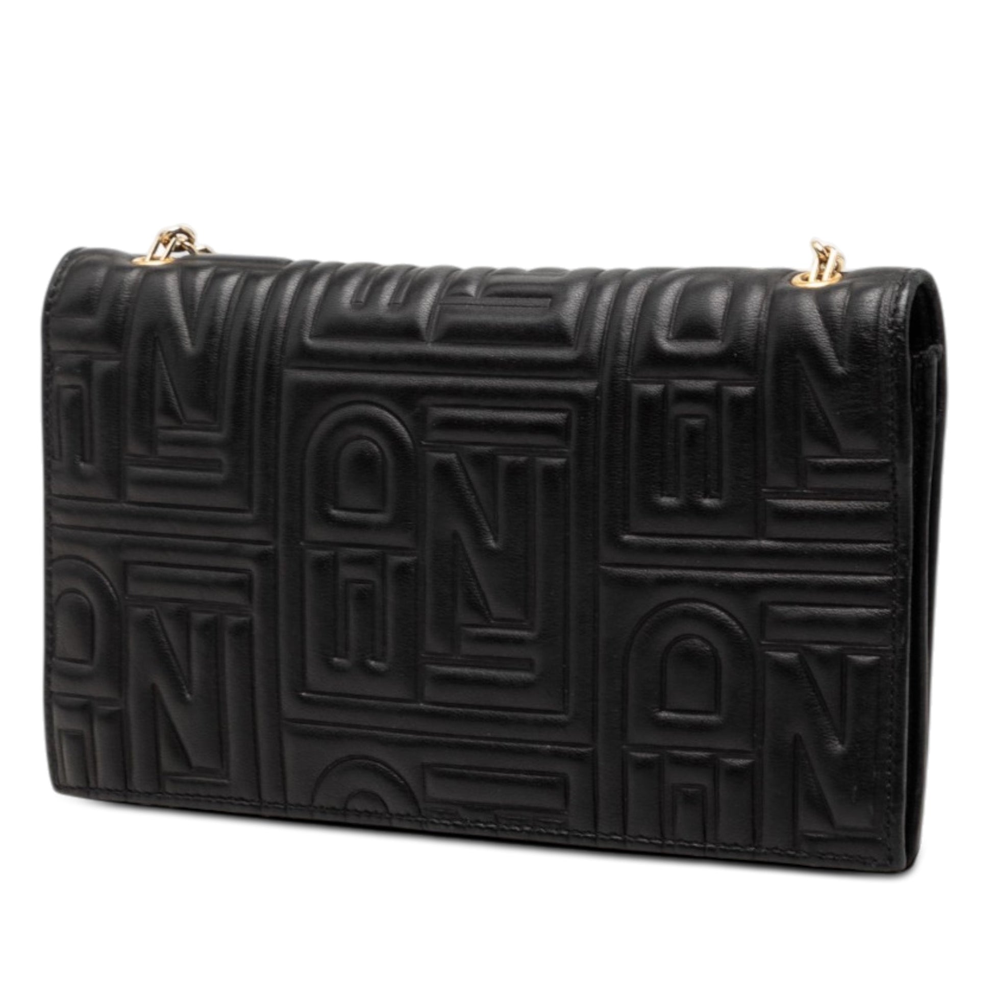Fendi Embossed Nappa Logo Chain Clutch