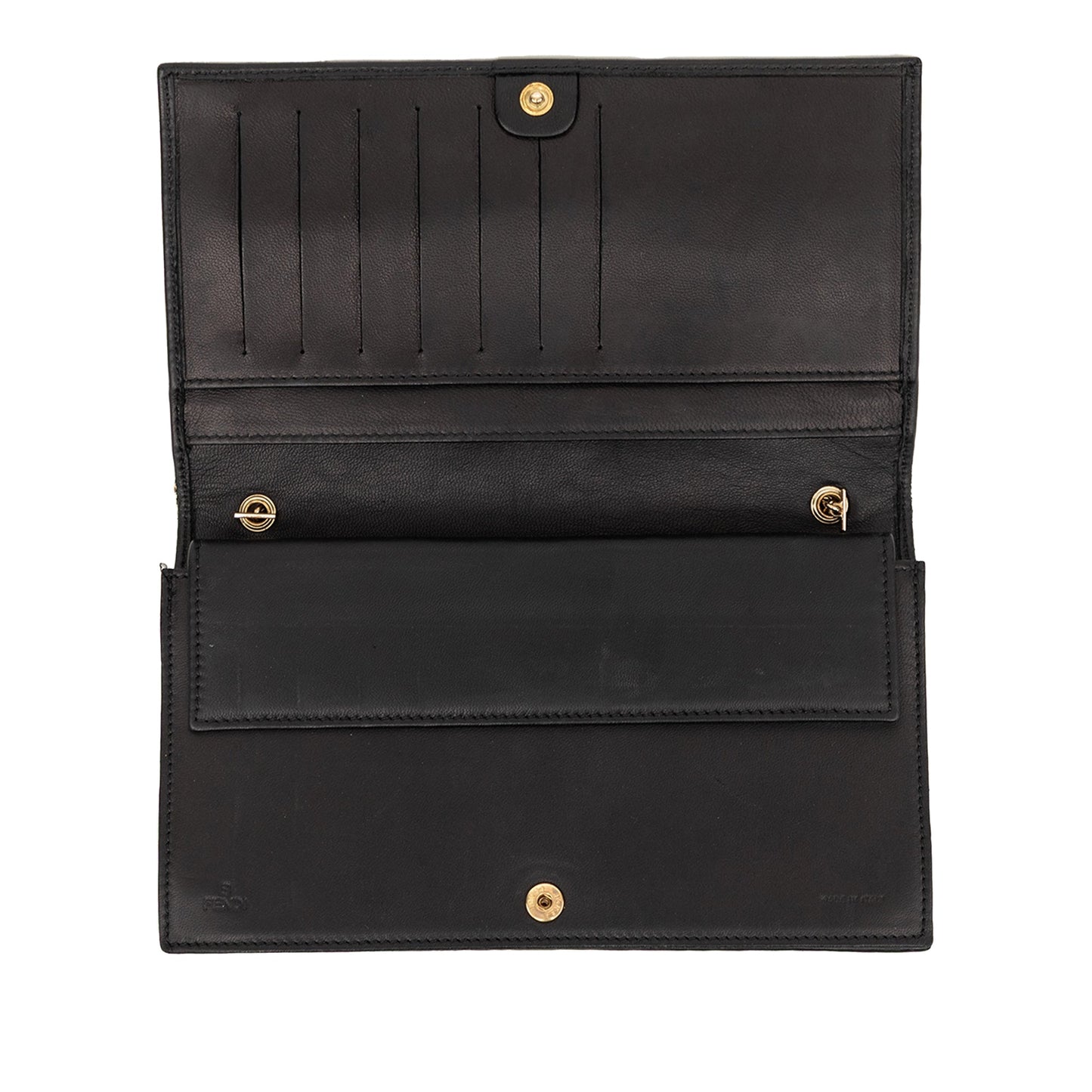 Fendi Embossed Nappa Logo Chain Clutch