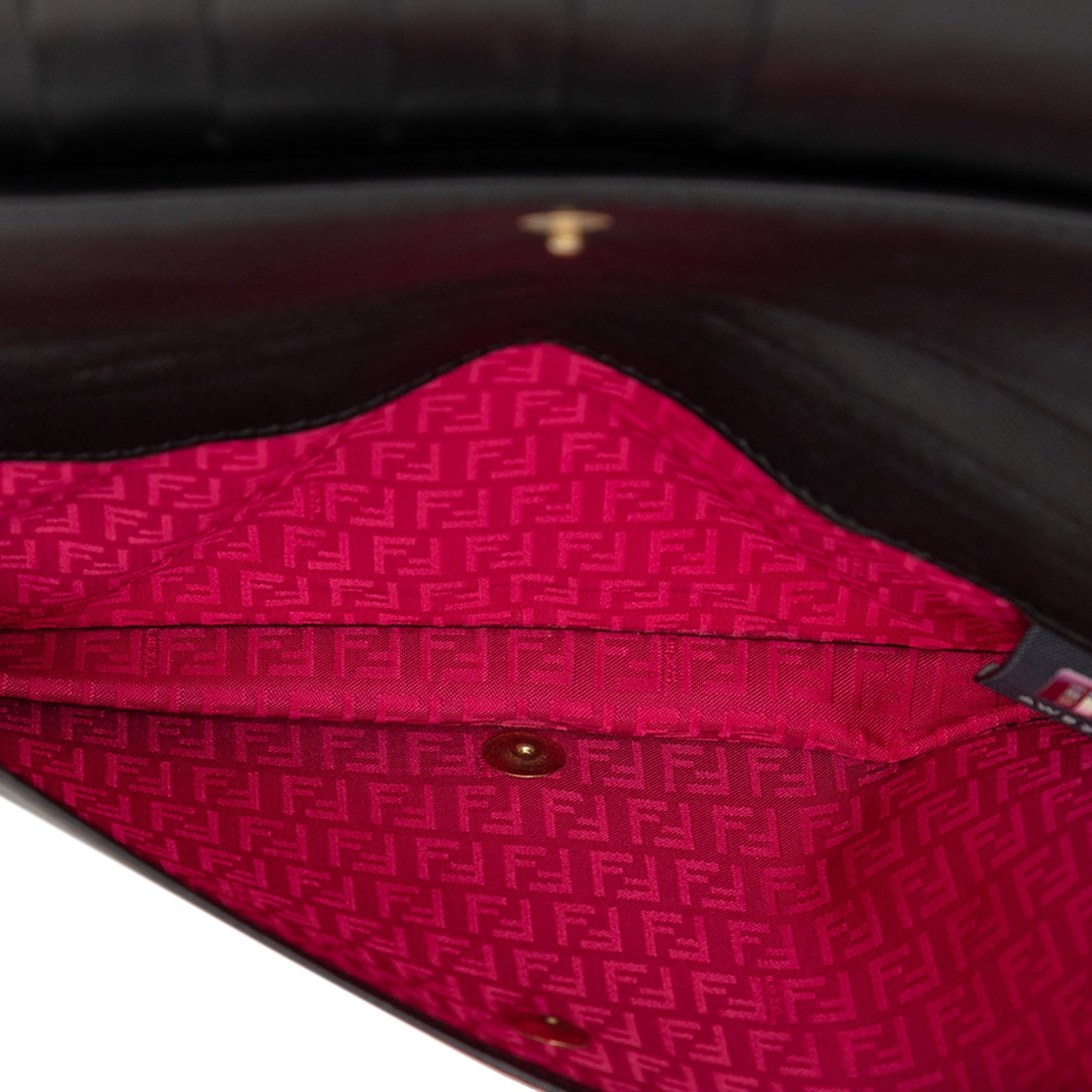 Fendi Embossed Nappa Logo Chain Clutch