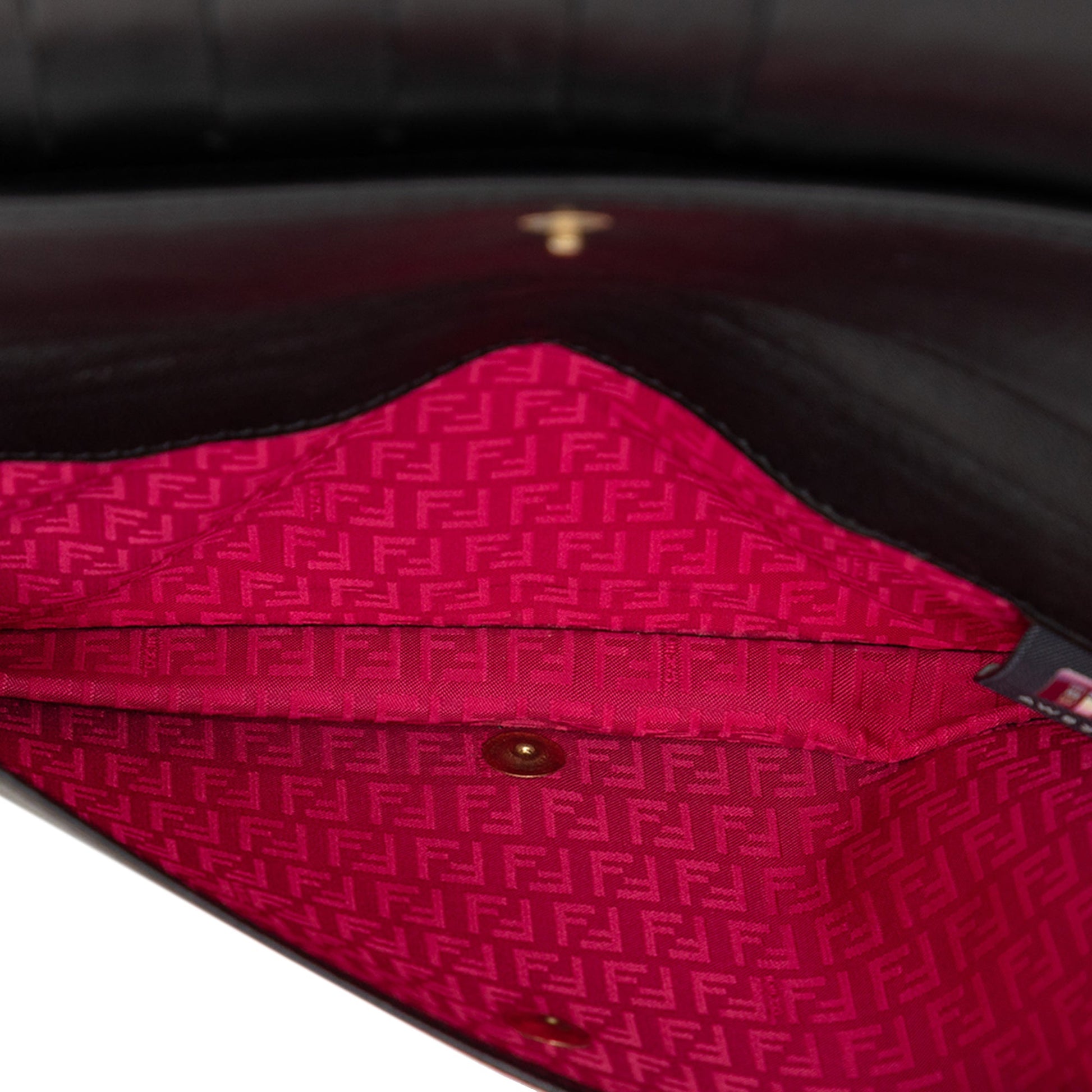 Fendi Embossed Nappa Logo Chain Clutch