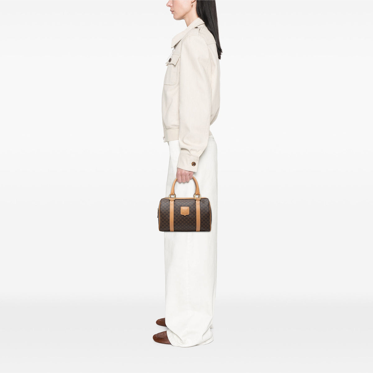 Celine Macadam Coated Canvas Boston Bag