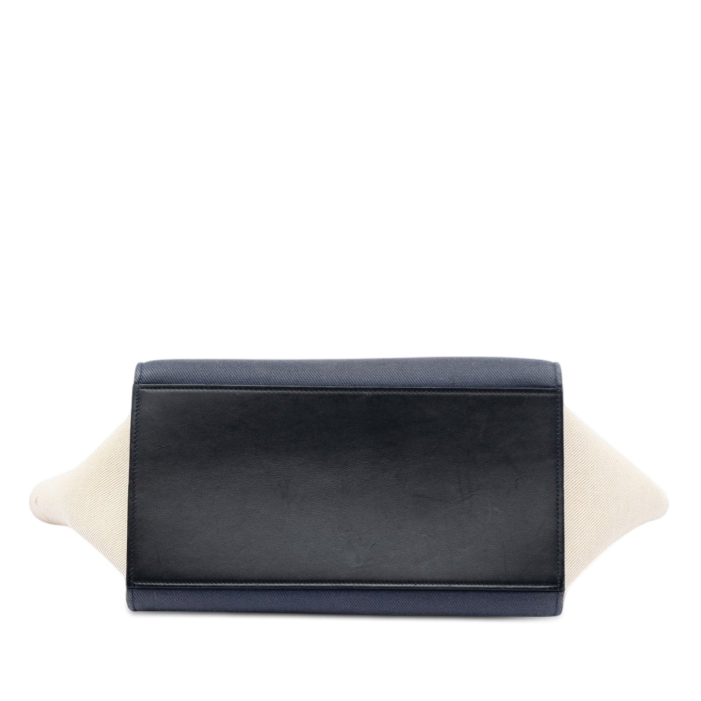 Celine Small Tricolor Canvas and Calfskin Trapeze Satchel