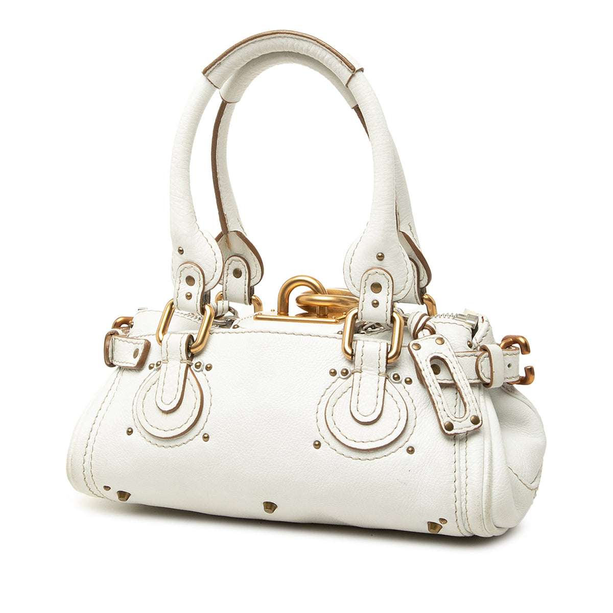 Chloé Mini Leather Paddington Handbag — White