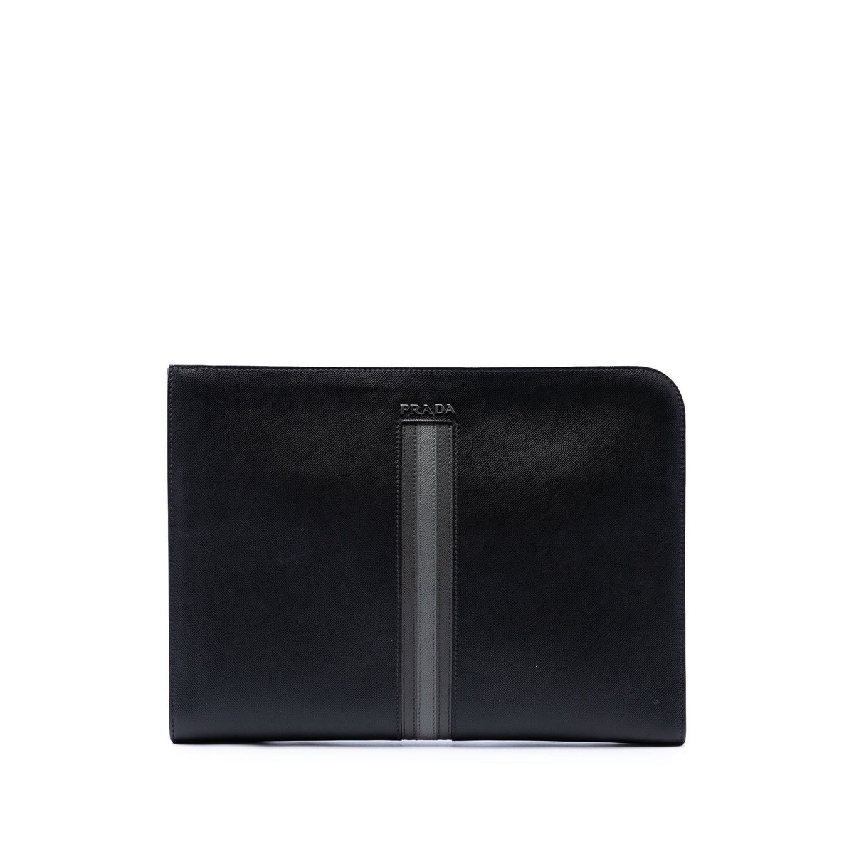 Prada Saffiano Zip Around Portfolio — Black