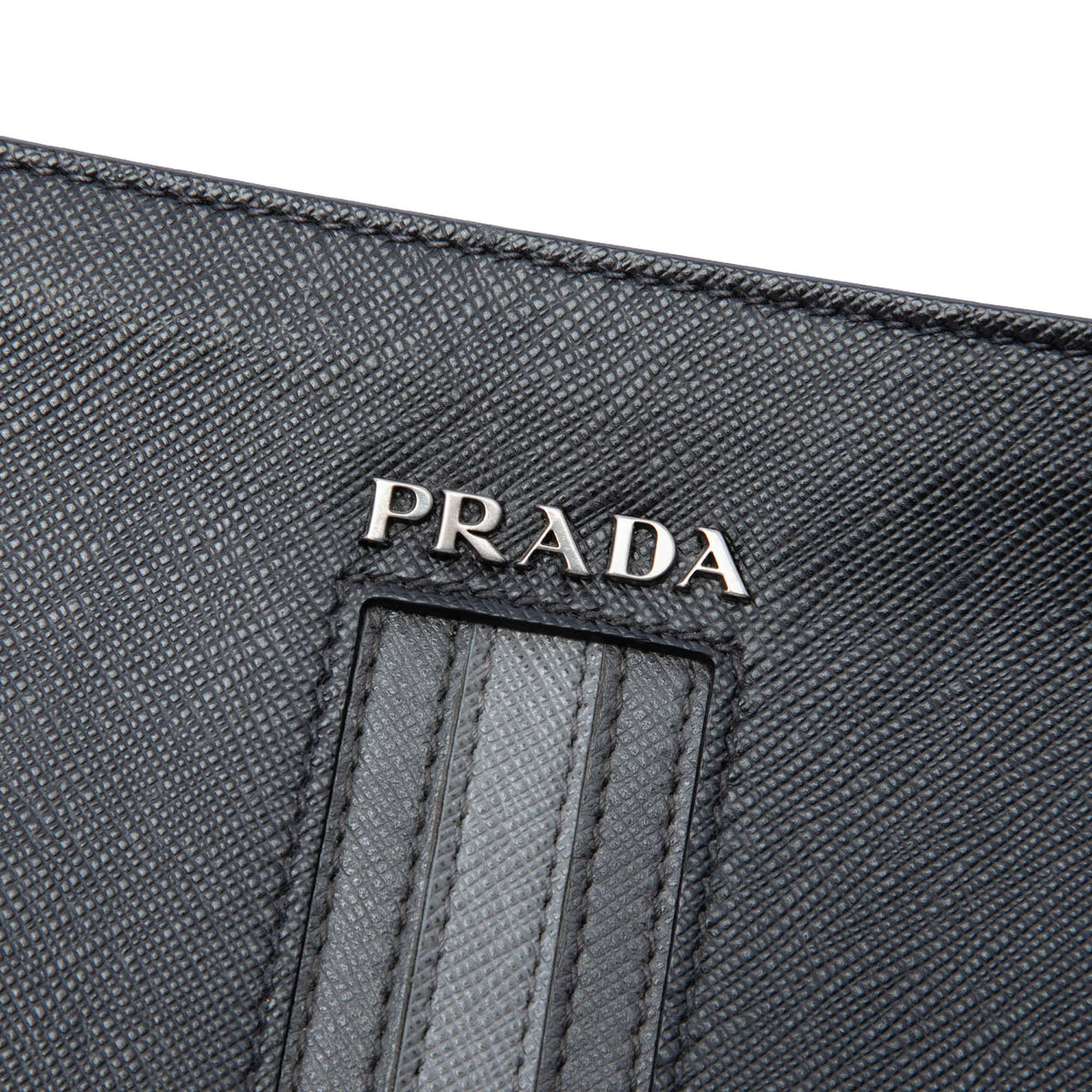 Prada Saffiano Zip Around Portfolio — Black