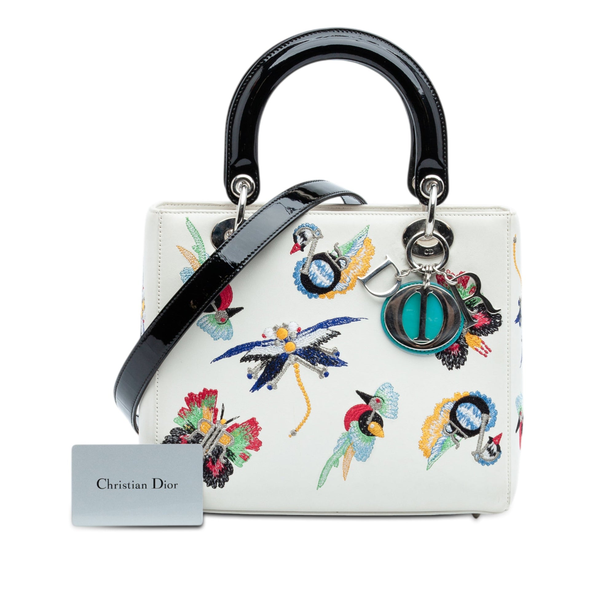 Dior Medium Smooth Calfskin Embroidered Beaded Animals Lady Dior