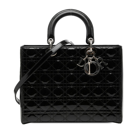 Dior Large Patent Cannage Lady Dior