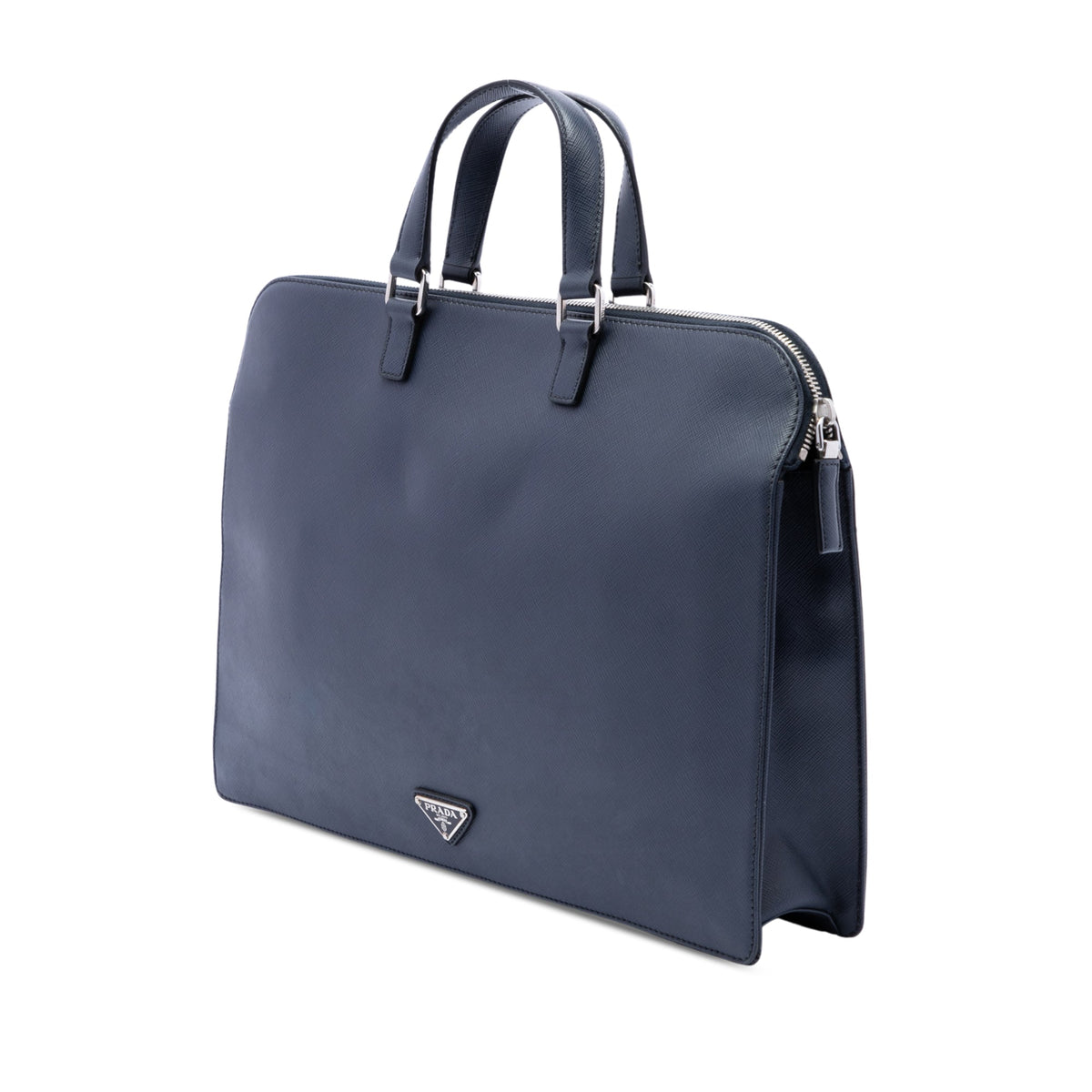 Prada Saffiano Business Bag — Blue
