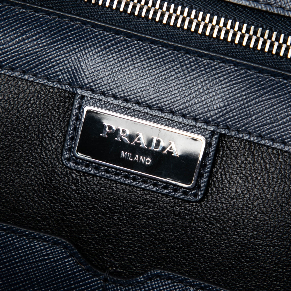 Prada Saffiano Business Bag — Blue