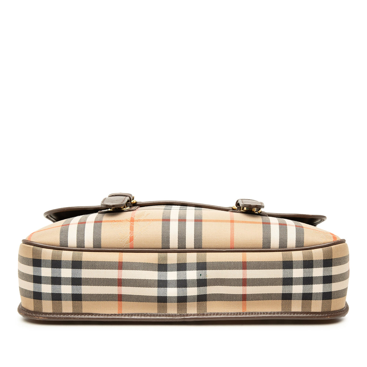 Burberry Haymarket Check Canvas Business Bag — Beige