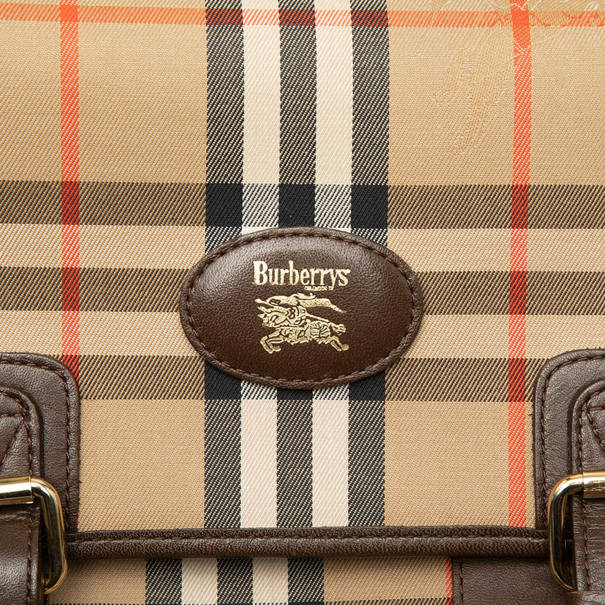 Burberry Haymarket Check Canvas Business Bag — Beige